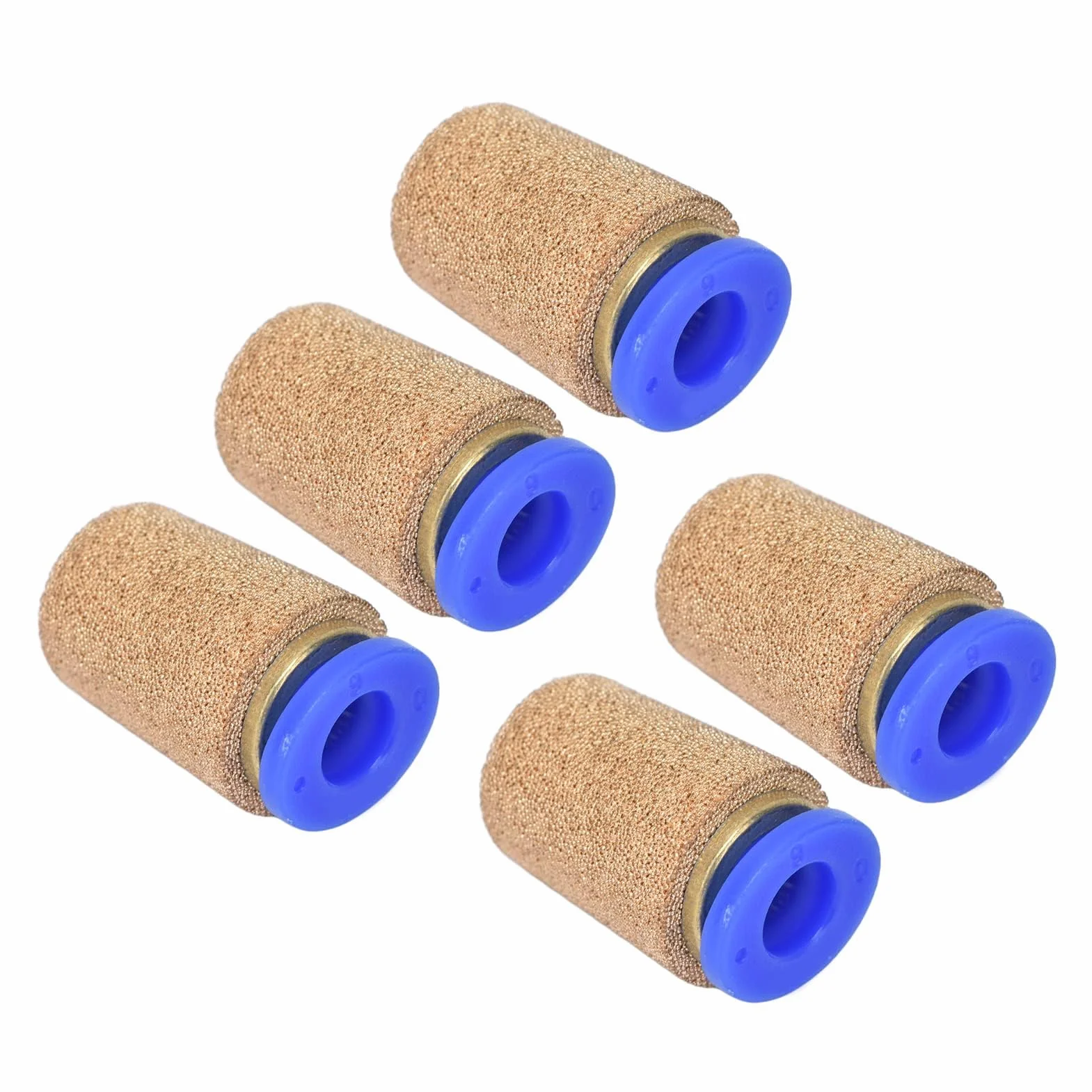 Silenziatori pneumatici 5 pezzi PSF-6 ottone per valvole aria compressa
