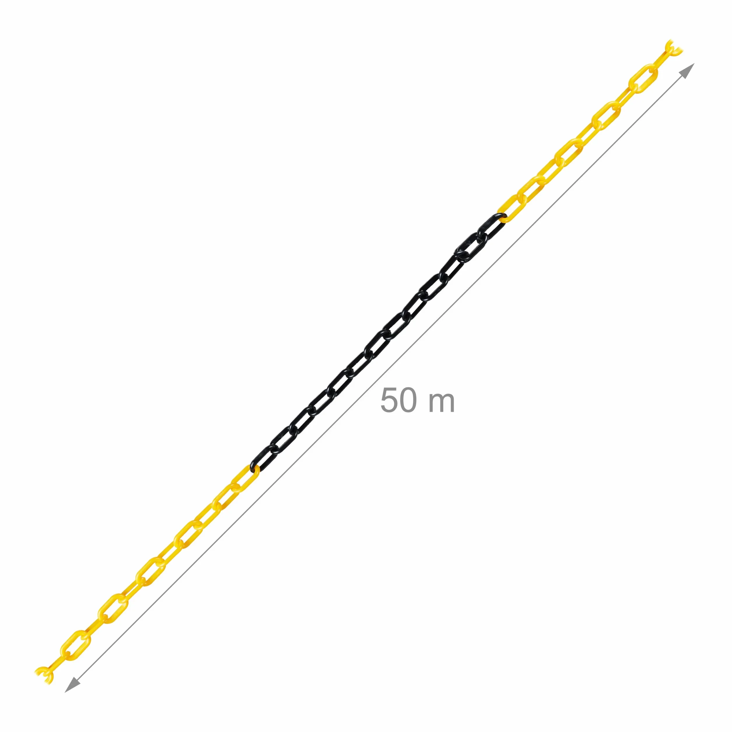 Relaxdays Catena Plastica Nera e Gialla da 50 m, Barriera Parcheggio, Segnaletica Stradale,Transenna Blocco, Multicolore