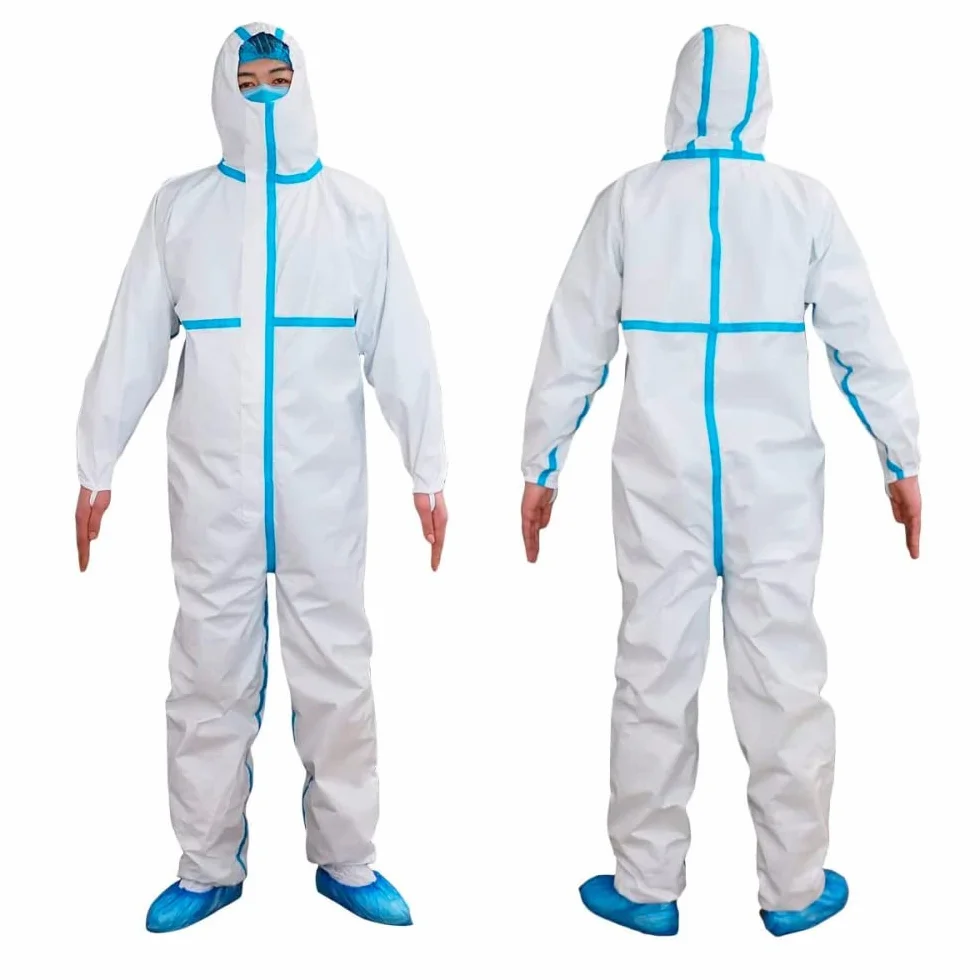 Tuta di Protezione Cat. III Livello 2 Tipo 3,4,5,6 Non Sterile, Monouso, Zip, Cappuccio (170)