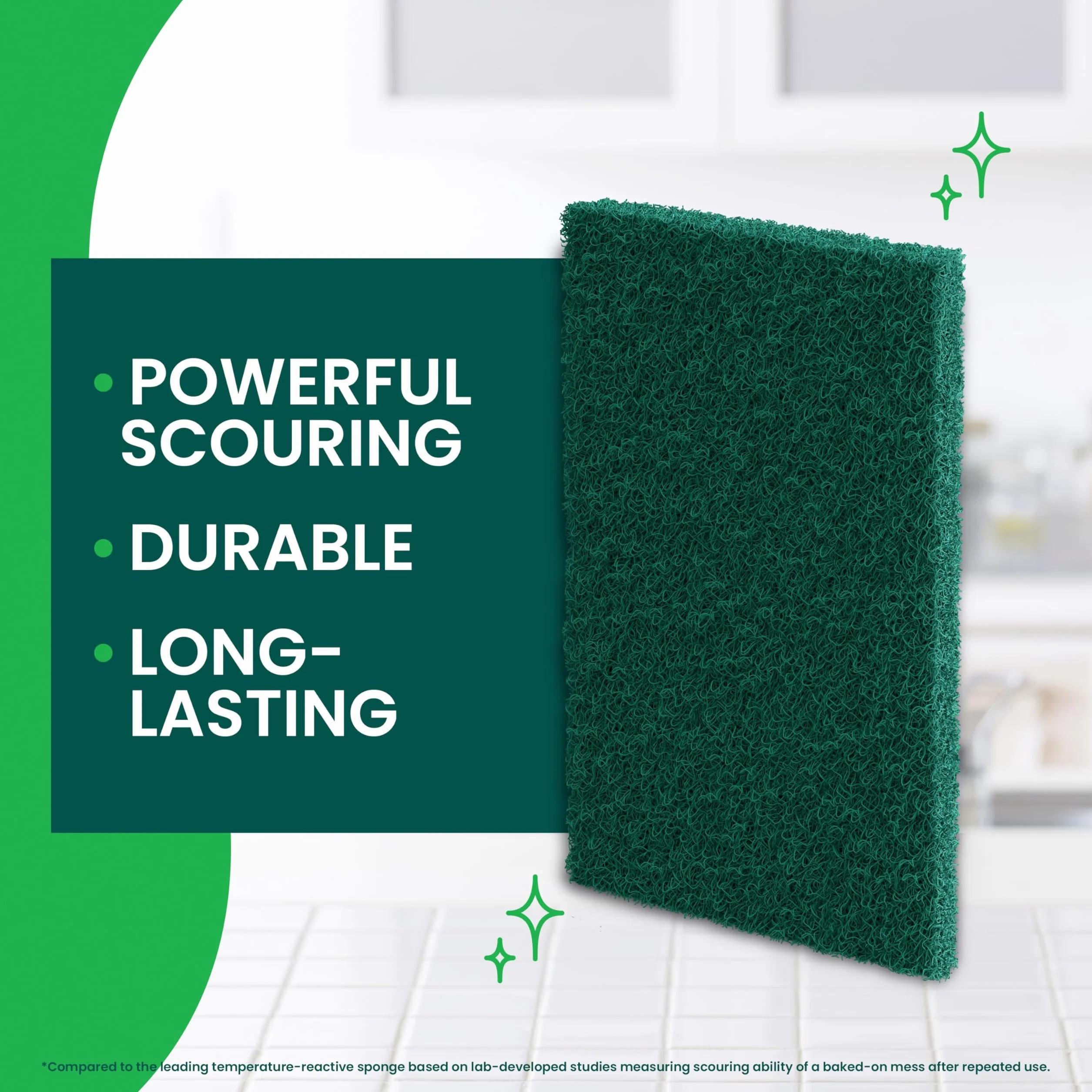 Heavy-Duty Scour Pad, 3.8 W x 6 L, Green, 3/Pack, Sold as 1 Package