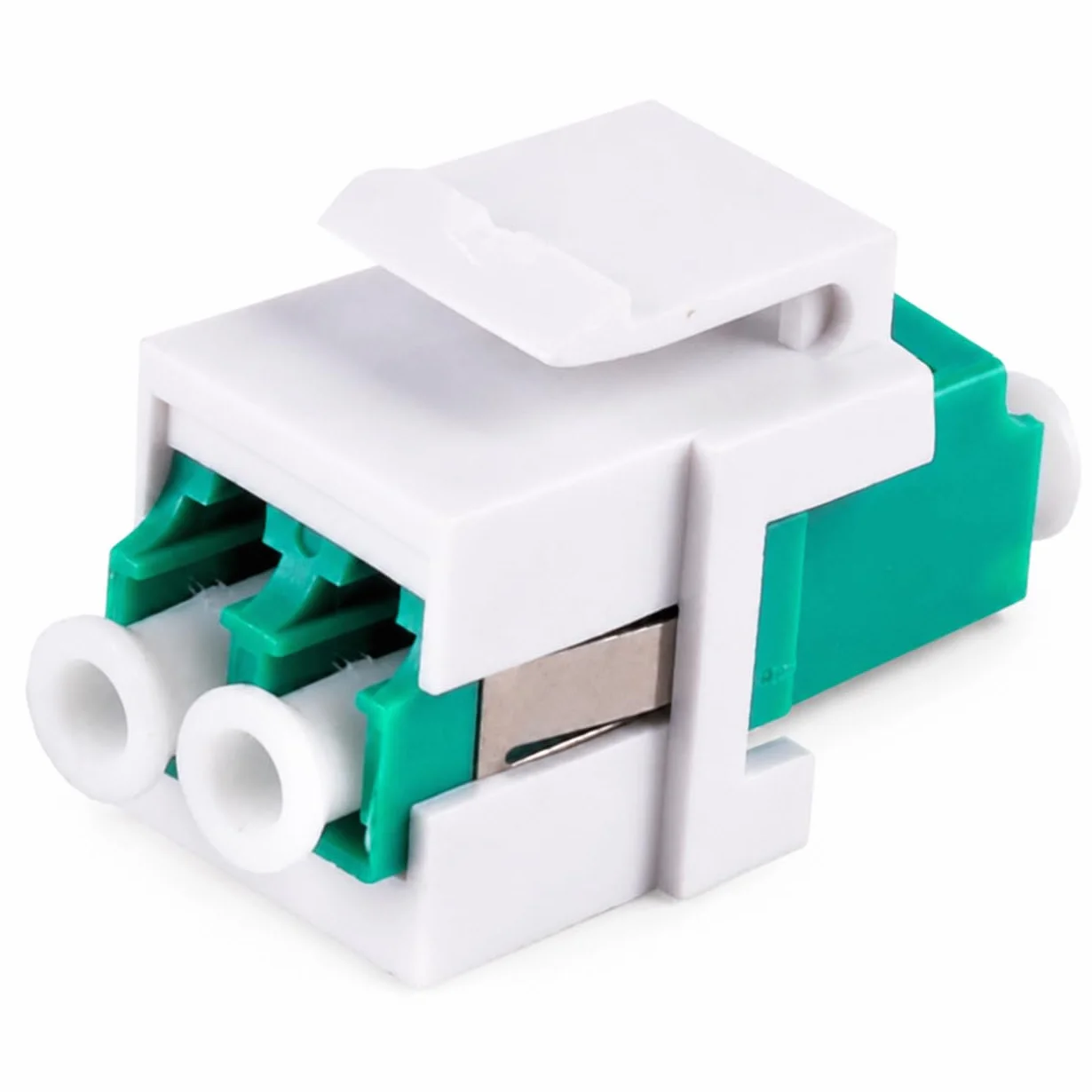 1aTTack.de 10 connettori LWL Keystone OM3 (UPC o PC) LC Duplex femmina su LC Duplex femmina Multimode Aqua
