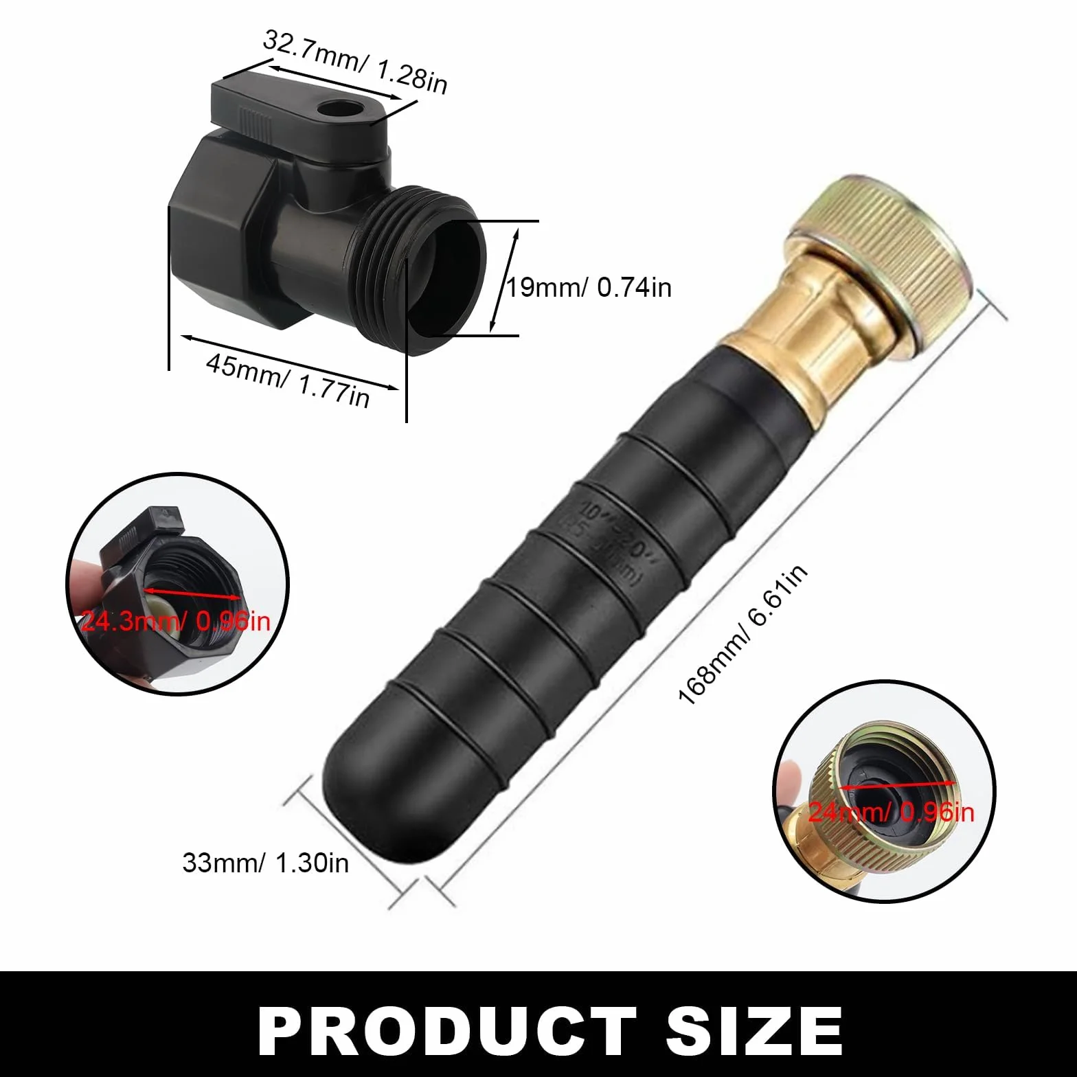 HASLED Sbloccatore per Tubi a Pressione, Ventosa in Gomma Nera con Valvola 3/4" - Compatibile 38-75mm per Lavandini, Docce e Scarichi