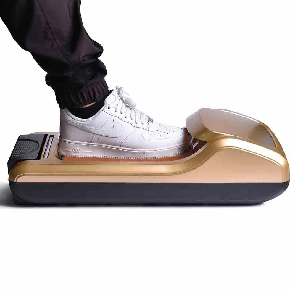 A.M.C. Amc Dispenser copriscarpe professionale Elegance, distributore automatico pellicola monouso 600 strappi, Oro