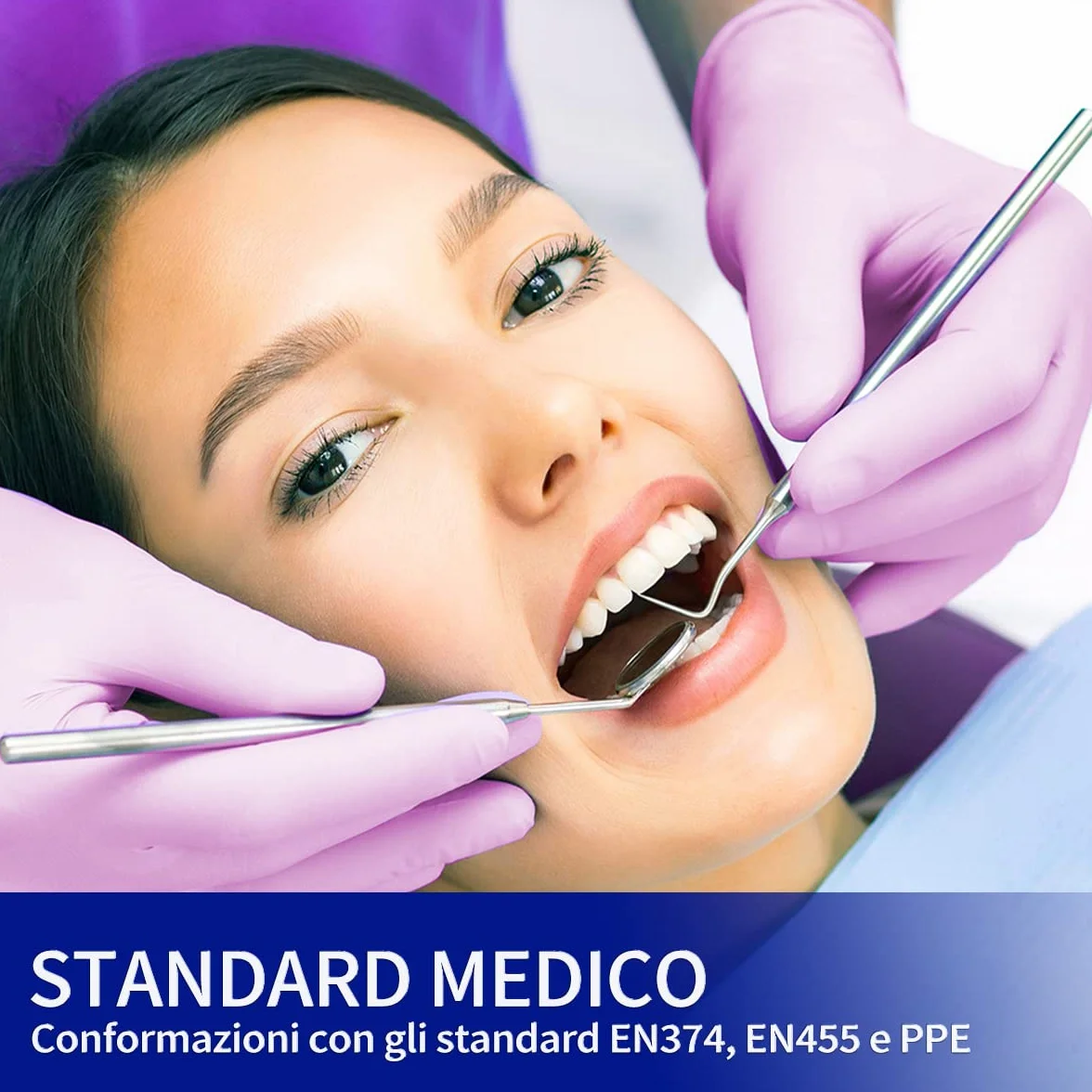 Safe Health Guanti monouso da esame Nitro XL 90 pezzi Senza polvere Senza lattice CE EN455 Ipoallergenici