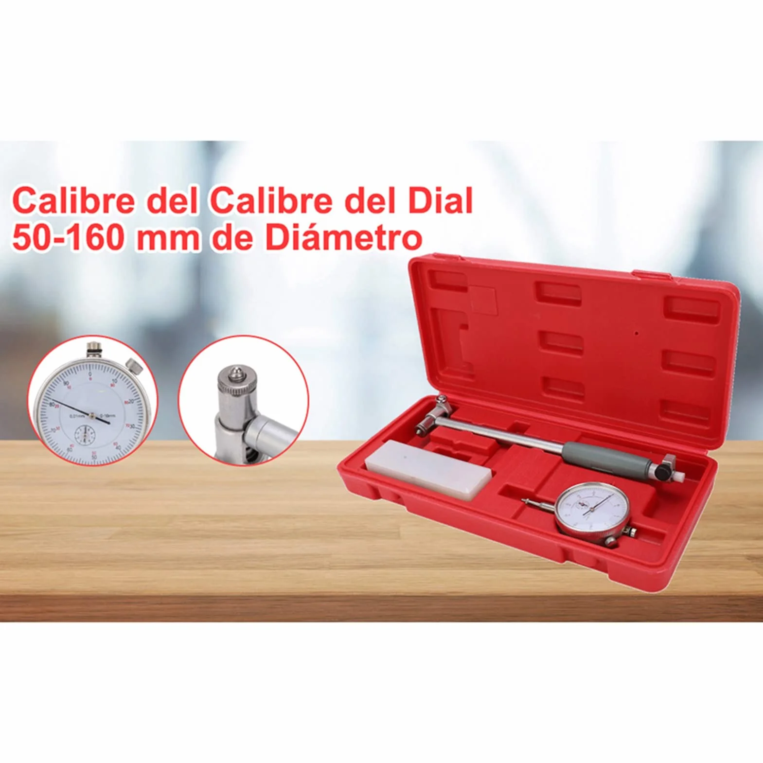 Alesametro, Indicatore di Diametro da 50 a 160 Mm, Strumenti Industriali Calibro Alesaggio del Quadrante Kit di Strumenti del Cilindro del Motore di Misurazione, Precisione di Livello 0,01 Kit di