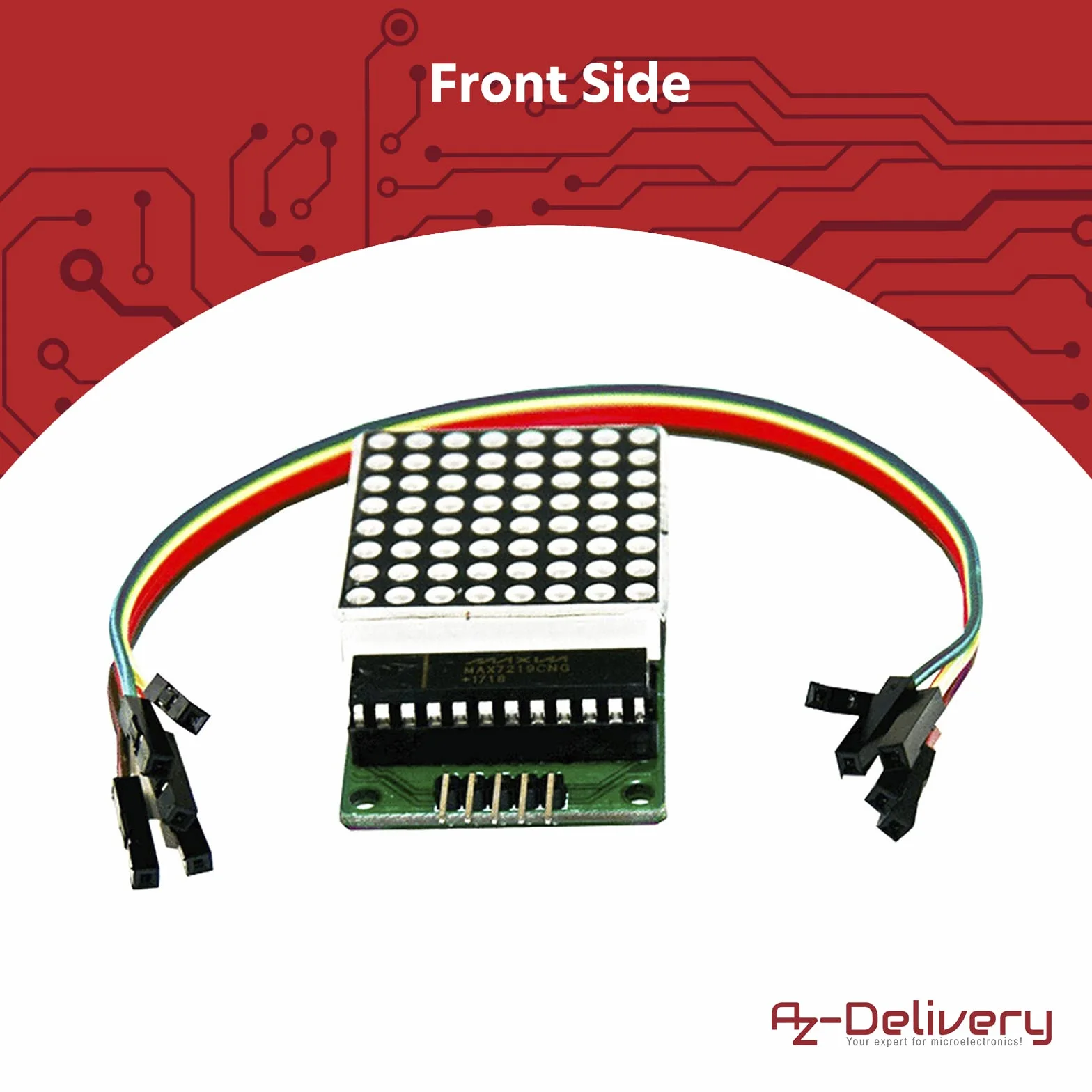 AZDelivery 3 x MAX7219 8x8 Dot Matrix MCU 64 LED Display Module Dispositivo di Visualizzazione compatibile con Arduino incluso un E-Book!