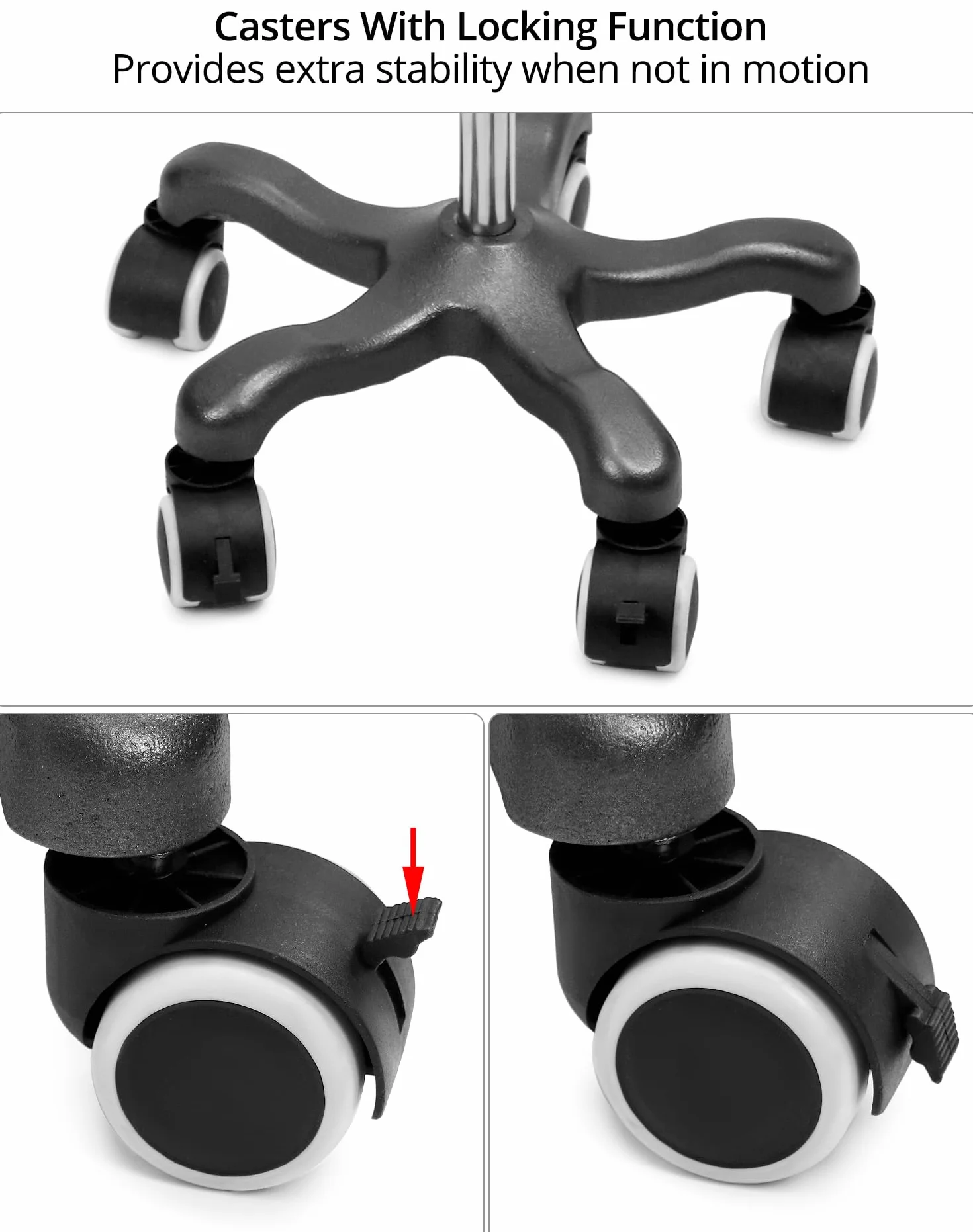 QWORK® Supporto per infusione con ruote, con 4 ganci, per ospedale e casa, acciaio inossidabile, regolabile in altezza