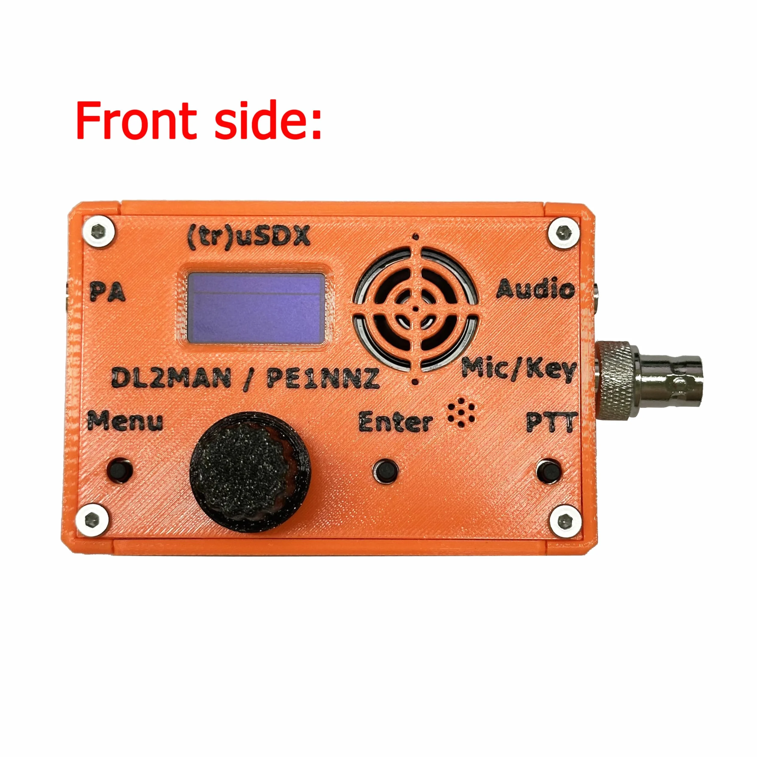 Ricetrasmettitore QRP 5-Band usdx PE1NNZ DL2MAN custodia arancione stampa 3D