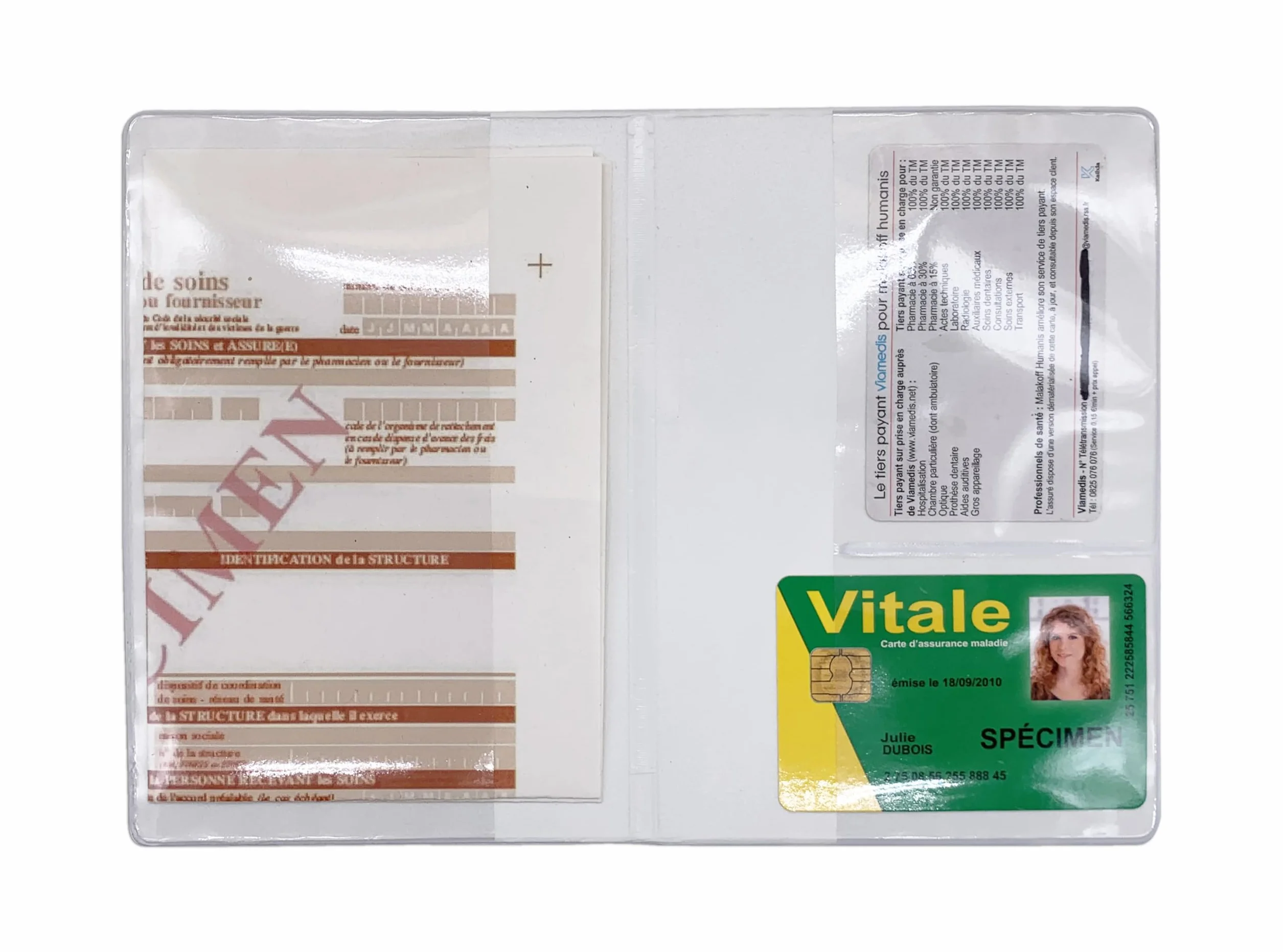 Custodia Porta Ricette Mediche in Gomma Espansa Made in France - Porta Documenti Sanitari per Tessera Sanitaria - Modello Fiori Blu e Rosa