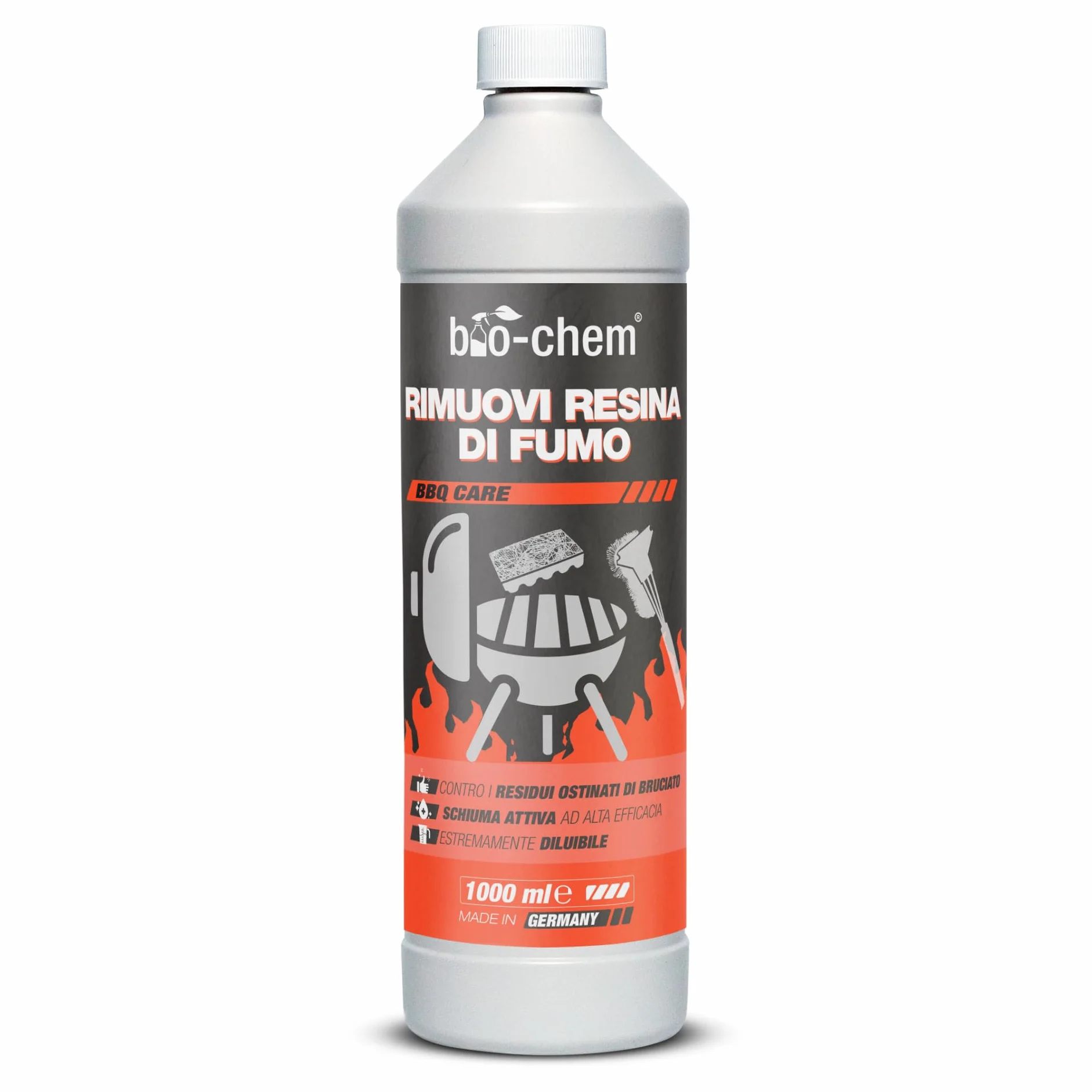 bio-chem - Rimuovi Resina per fumi 1L - Pulitore sgrassante 2 in 1 Pulitore di Resina Spray per Griglie e Barbecue - Manutenzione della griglia del Barbecue