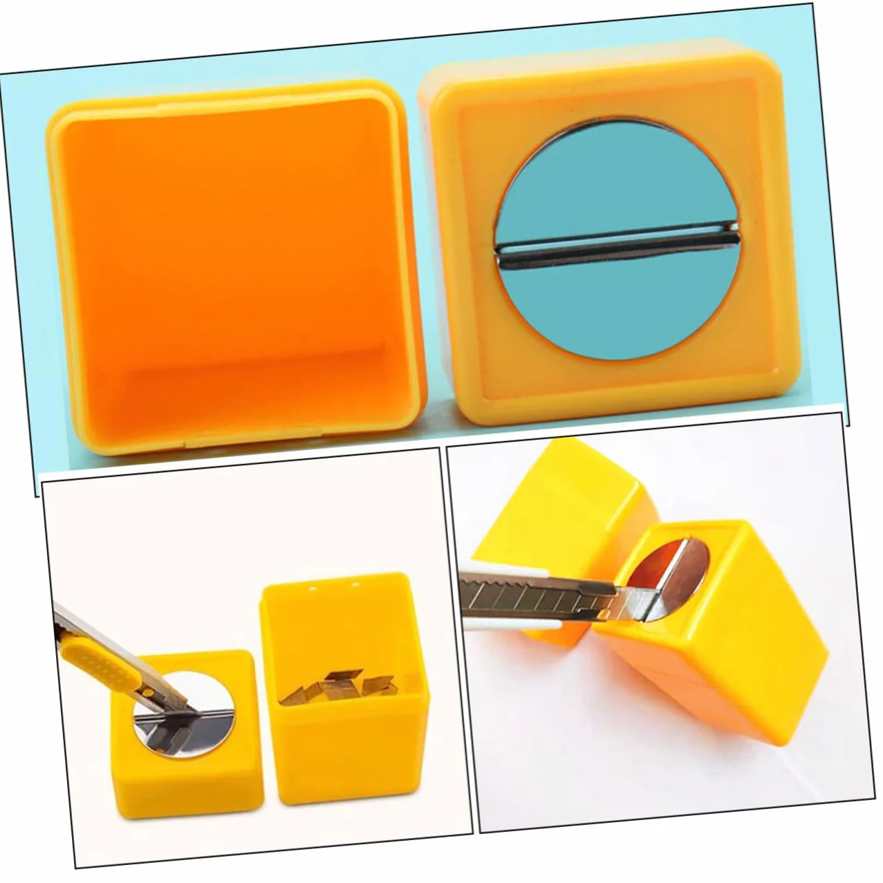 Homoyoyo Scatola di Conservazione Lame Contenitore Smaltimento Sicuro Rotte Custodia Portatile Robusto Set da 3 Pezzi