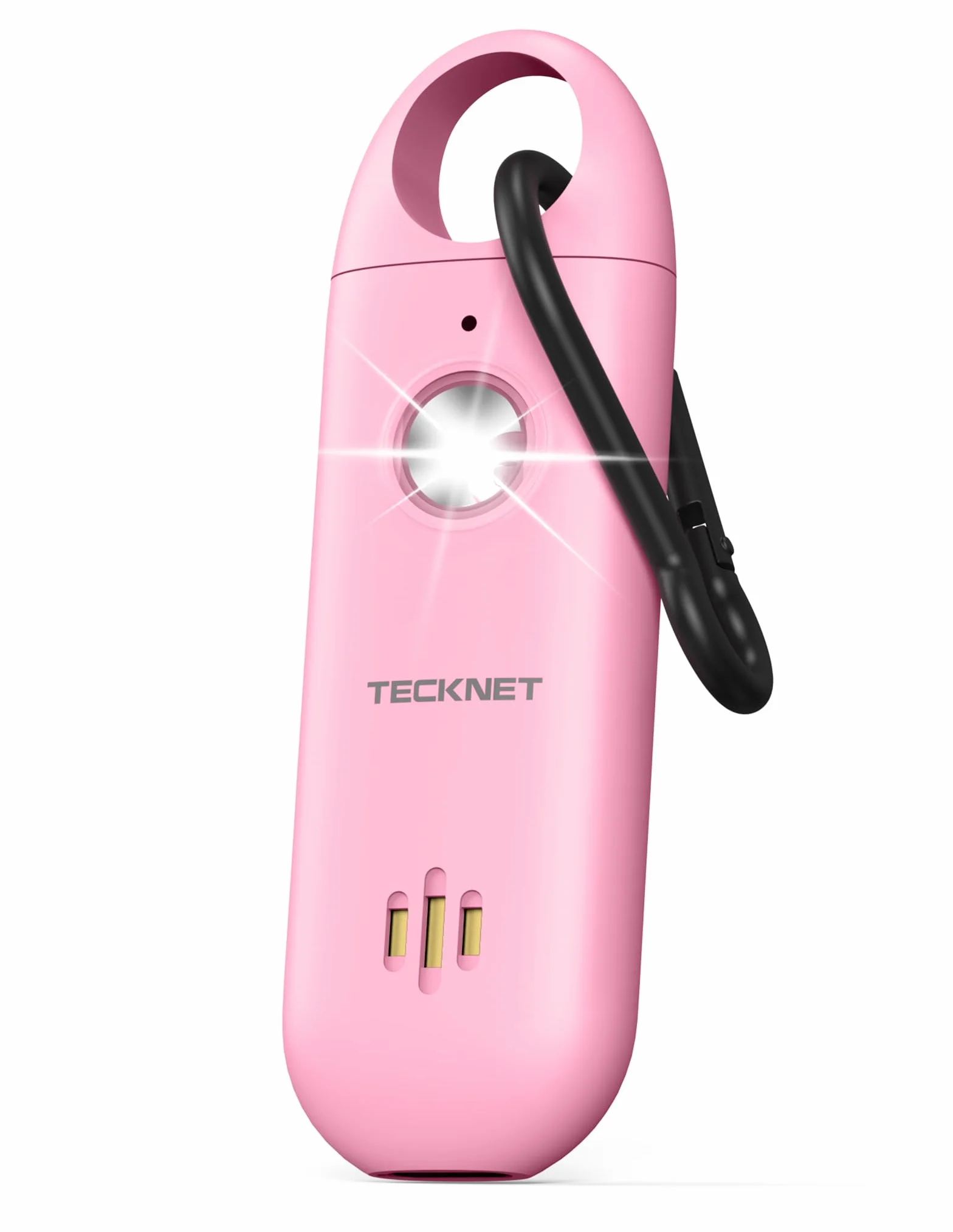 TECKNET Allarme Personale da Donna, Allarme Tascabile con Sirena da 130 dB e Luce di Segnalazione a LED, Autodifesa Ricaricabile USB Type-C, Allarme Personale per Bambini, Anziani