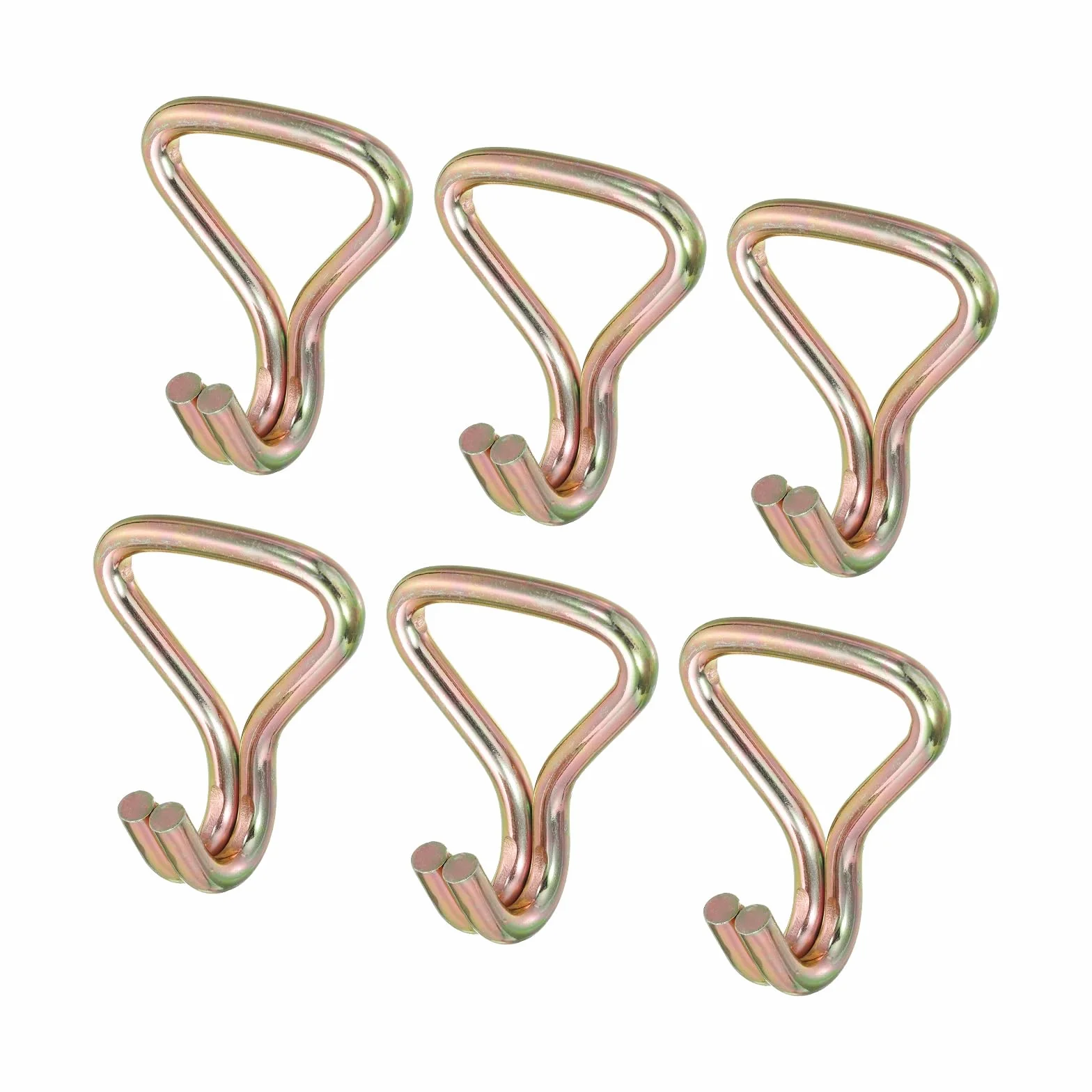 QUARKZMAN Gancio per Cinghia a Doppia J a Cricchetto Carico 4409 Libbre Colore Zinco per 2" Cinghia di Ancoraggio Auto Camion Rimorchio 6pz