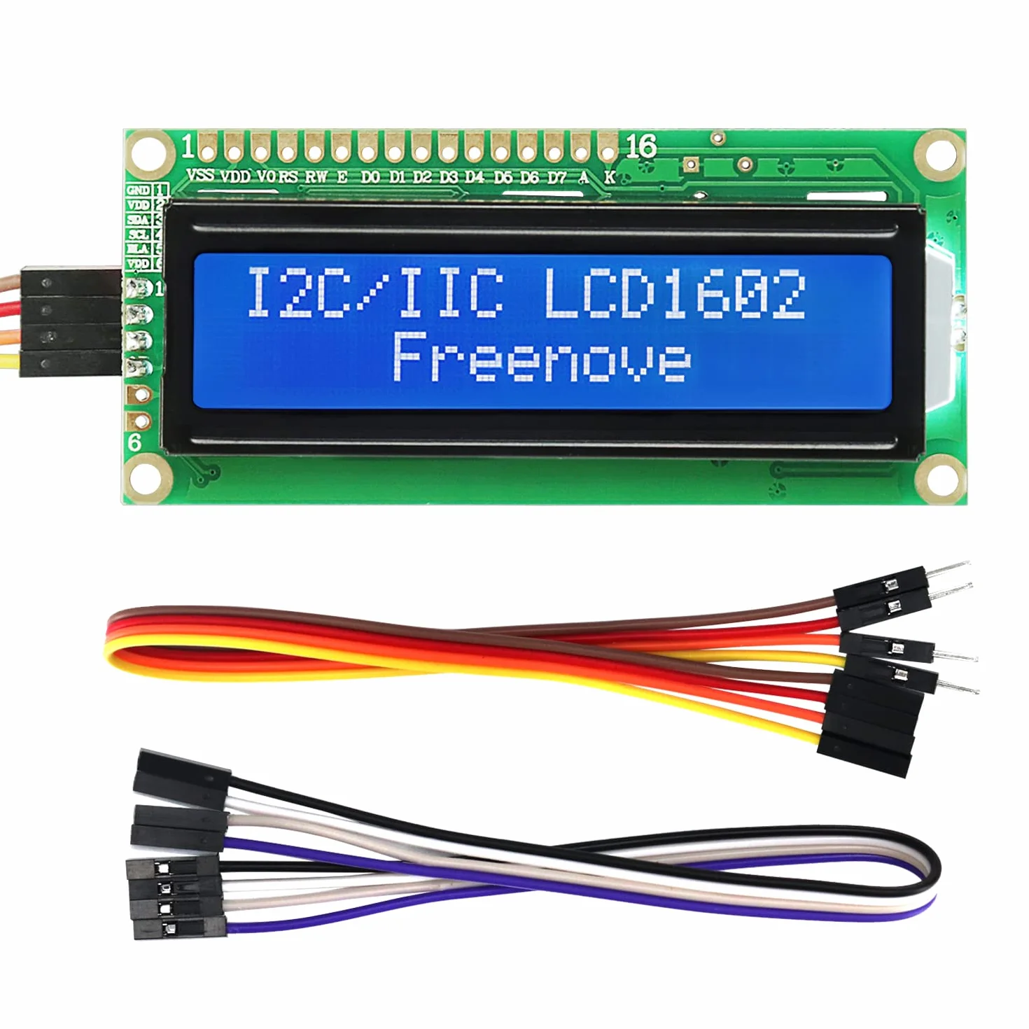 Freenove I2C IIC LCD 1602 Module, New Type TWI Serial 16x2 Display, Compatible with Arduino Raspberry Pi Pico ESP32 ESP8266