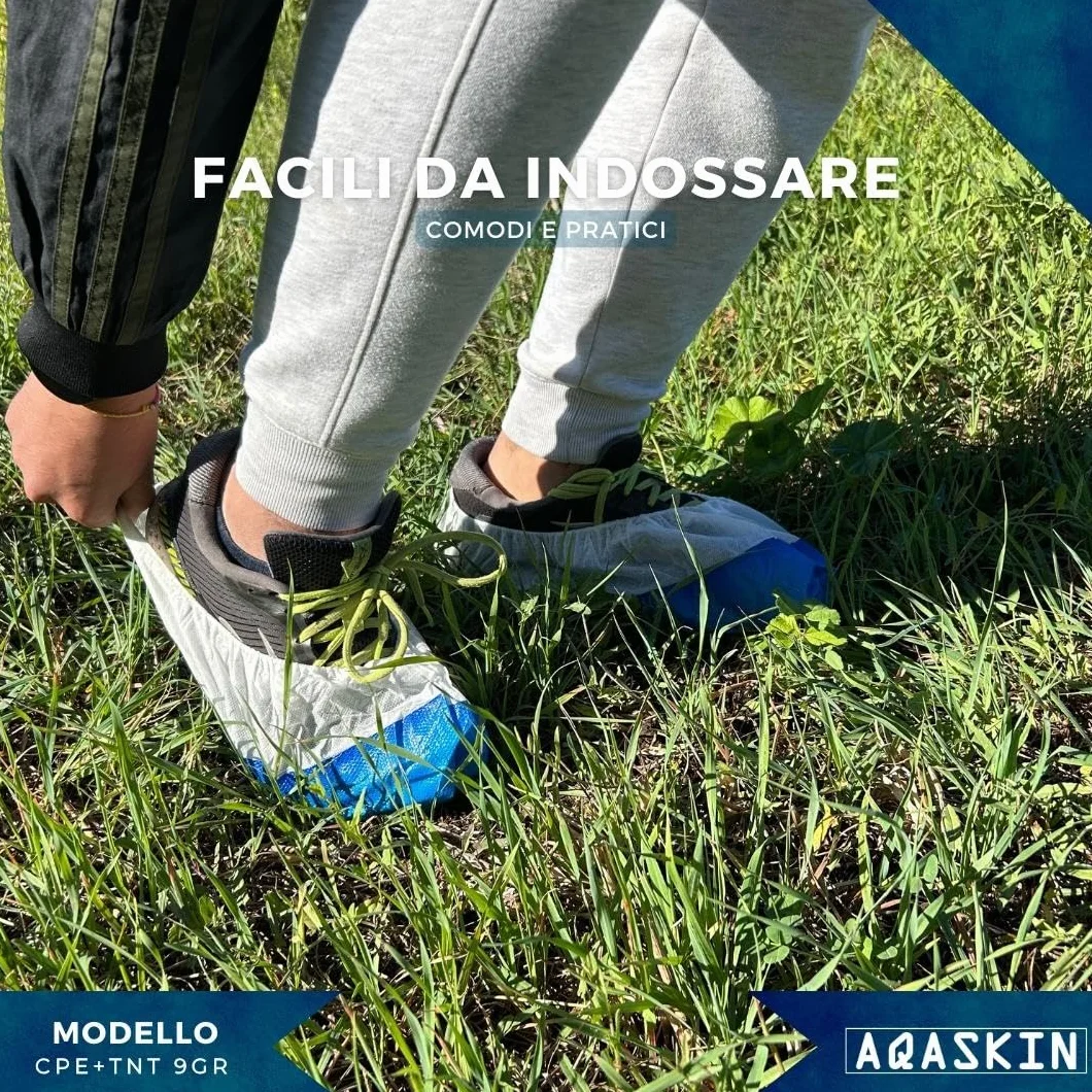 Copriscarpe Monouso Impermeabili Extra Resistenti Suola Goffrata CPE TNT 100 pz