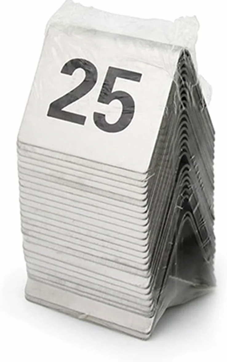 RETENA Numeri da Tavolo Numeri Tavolo in Stile Tenda in Acciaio Inox - I Migliori for ricevimenti rustici, Banchetti, caffetterie, ristoranti, Hotel (2"x1.6"x1.6") (Size : 1-25)