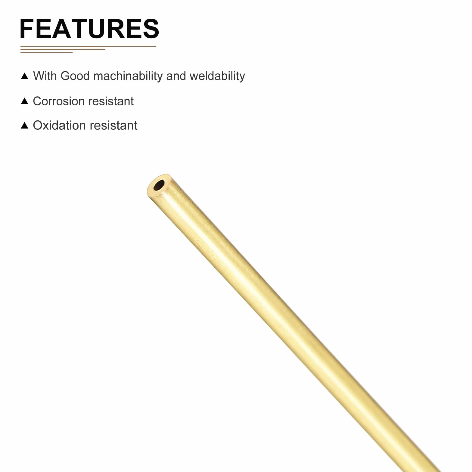Ottone Tubo 2mm x 0.5mm x 300mm Rotondo Metallo Tubazione 4Pz