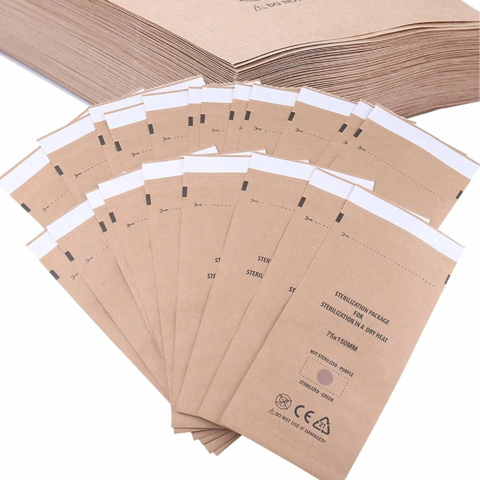 100 Pezzi Buste per Sterilizzazione, 75 x 150mm Buste Sterilizzazione Estetista, Autosigillanti per Cosmetica e Strumenti per Unghie