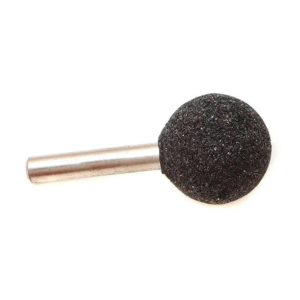 10 punte per smerigliatura a sfera, 6 mm x 25 mm, con testa a mola, in corindone marrone, per levigatura fai da te in ceramica, pietra, metallo, fai da te (nero)