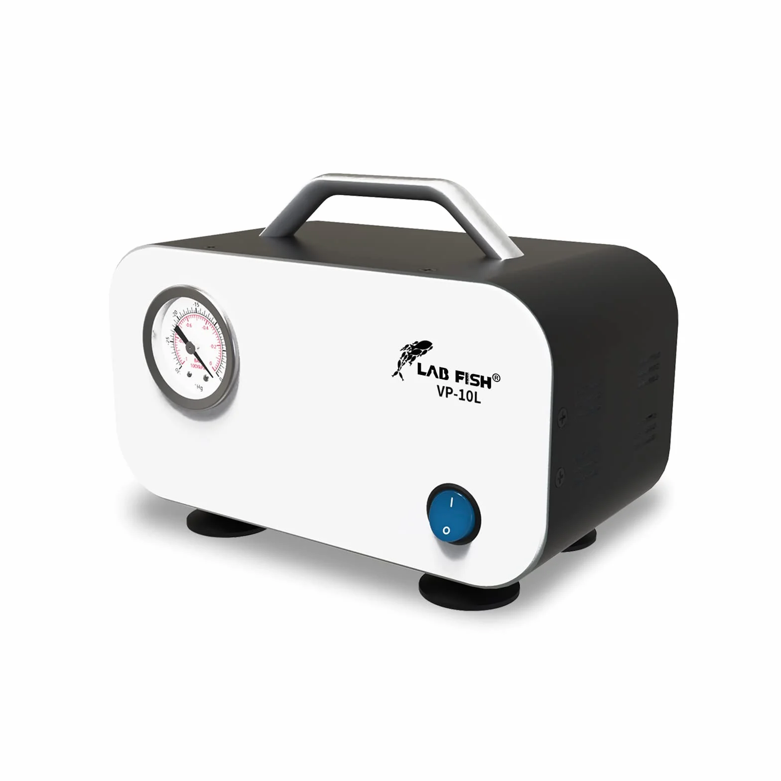 LAB FISH Pompa a Vuoto Portatile Senza Olio, Pompa a Membrana 10L/min 0,075Mpa per Laboratorio con Tubo di Gomma
