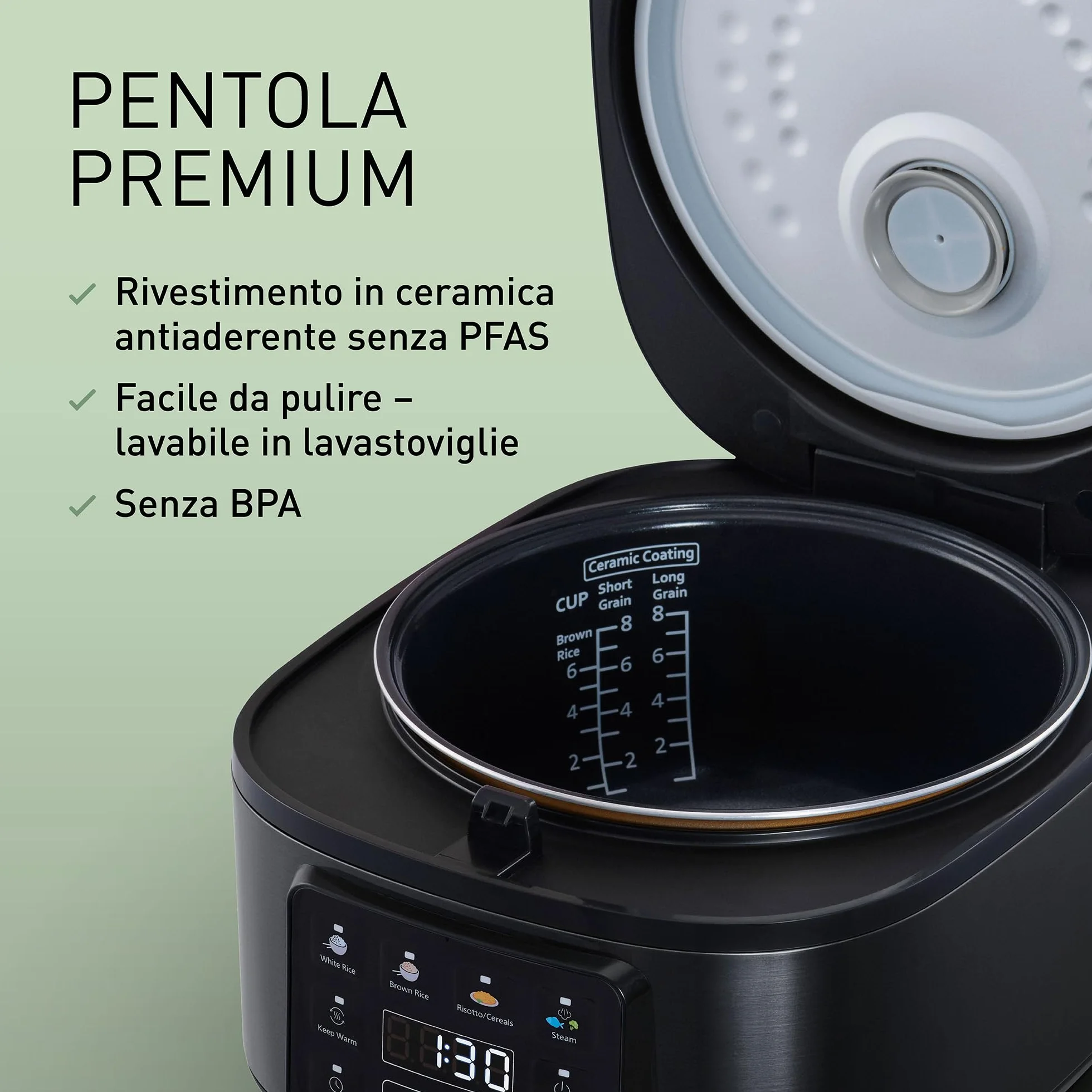 Panasonic Cuociriso Automatica con Vapore Fuzzy Logic, 1,5 litri, Nero
