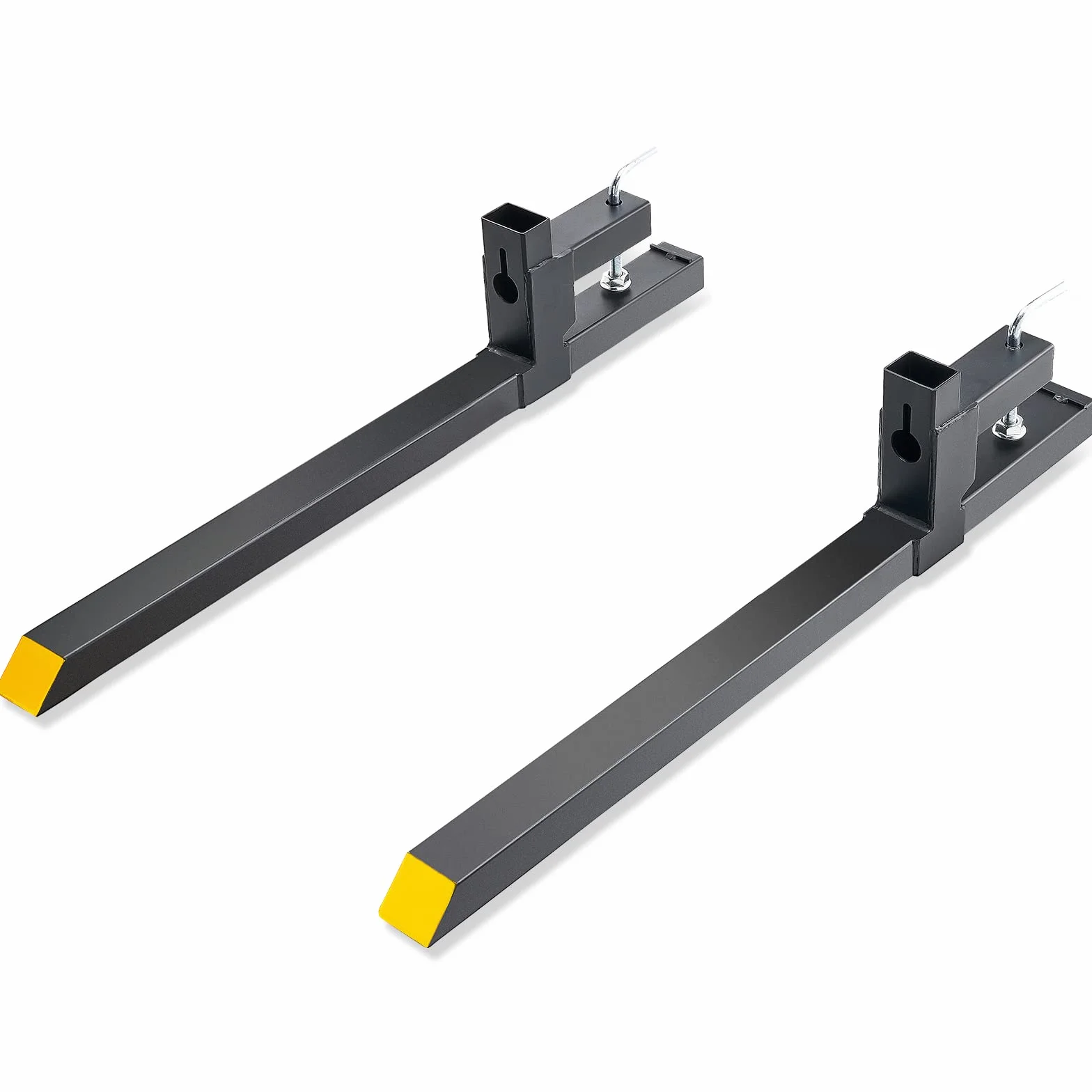 VEVOR Forche per Pallet Lunghezza 109cm Capacità Carico Max. 907kg, Coppia di Forche per Movimentazione Carico per Benne Trattori Minipala Escavatori in Acciaio, Forche per Benne Rimovibili per Carico