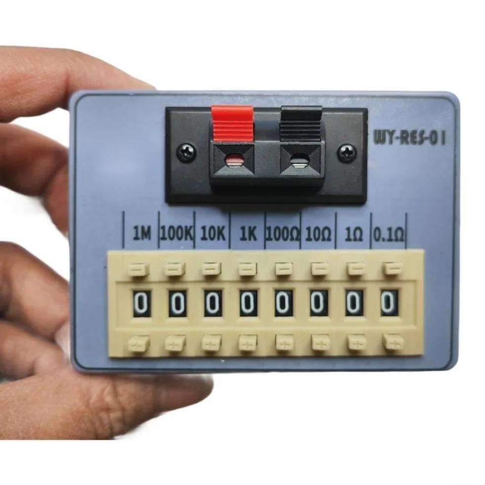 Scatola resistore, resistenza decade regolabile a 8 cifre da 0,1 Ω a 9,999 MΩ per test elettrici (WY RES 02)