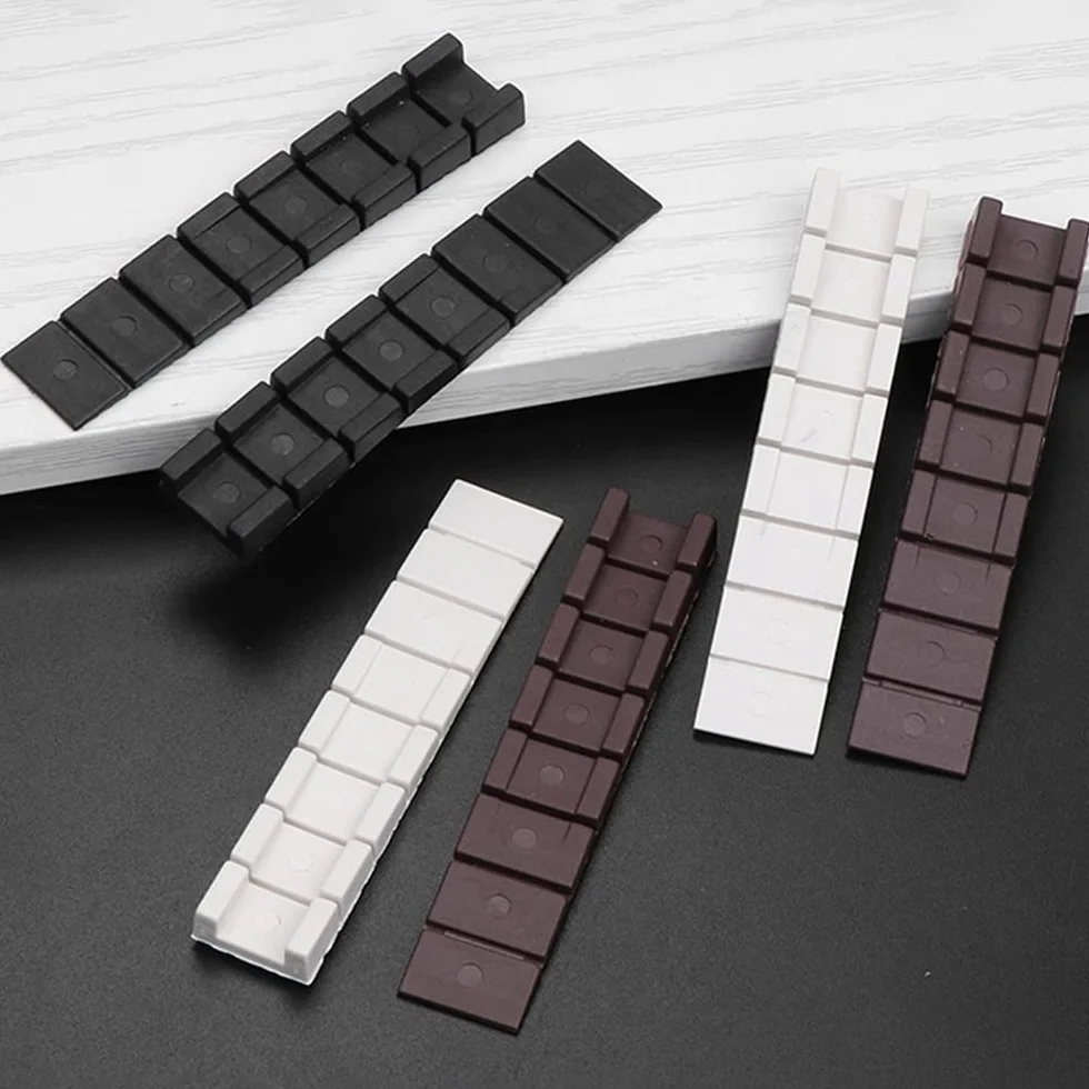 Cunei per Mobili in Plastica 98x20x8mm Zeppe Arresto con Punti di Rottura (Nero Marrone Bianco)