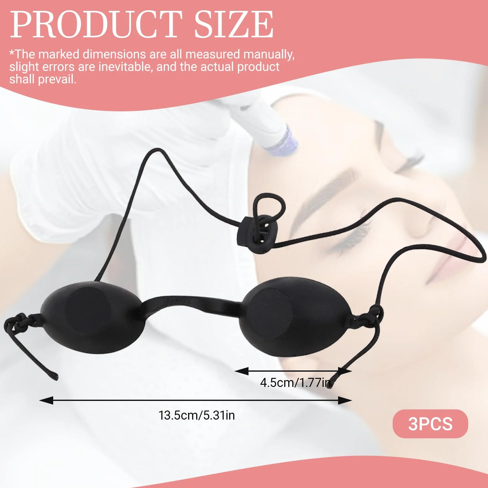 3 Pezzi Occhiali Infrarossi, Occhiali di Protezione Solarium, Occhiali di Protezione UV, Occhialini sole spiaggia, per IPL UV luce Terapia a Infrarossi, Beauty Clinic (Nero)