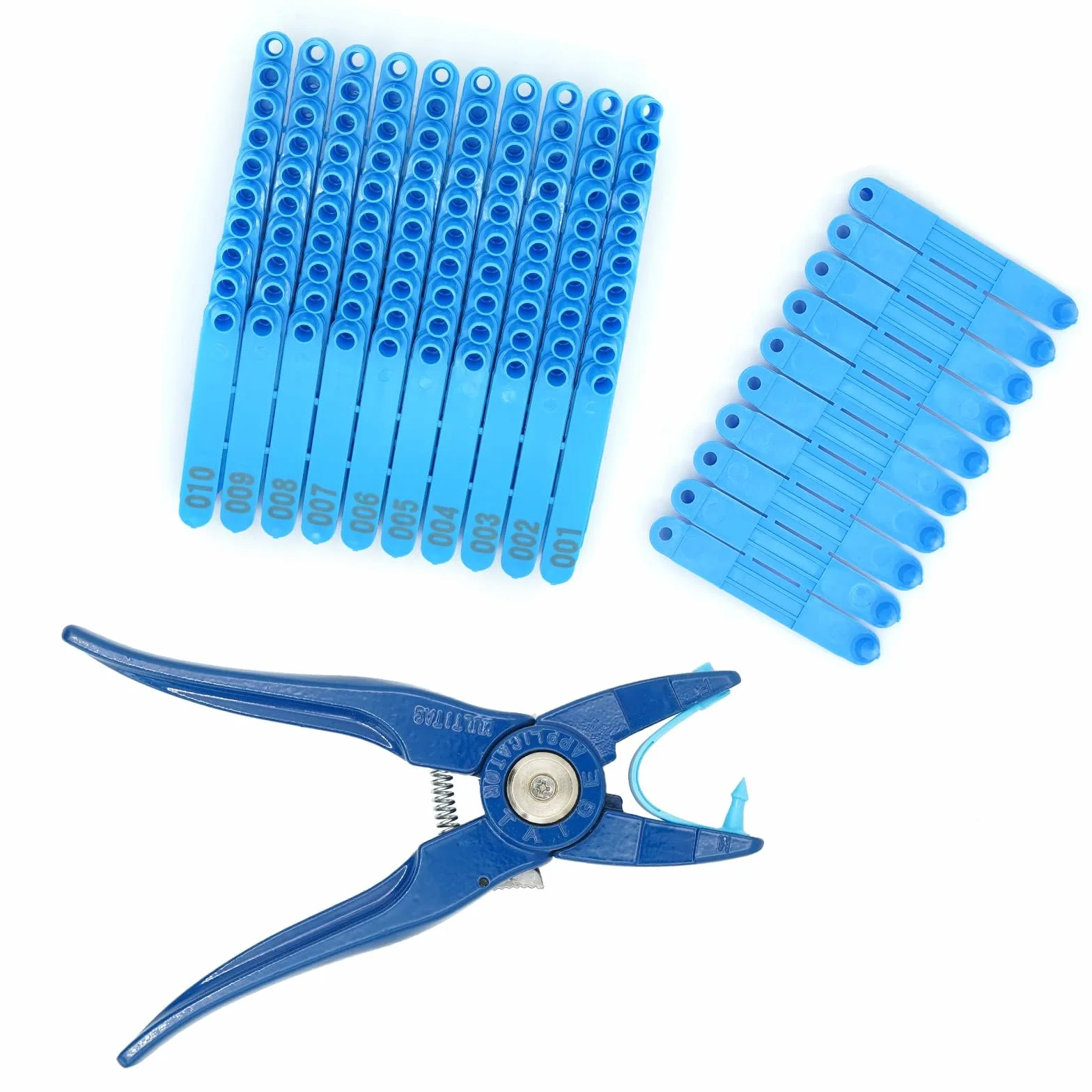 Pinze per Etichette Auricolari con 100 Etichette Auricolari per Applicatore Universale per Bestiame Pecore Tagger Puncher Strumento per Etichette da Fattoria per Capra Bovini Mucche Maiali