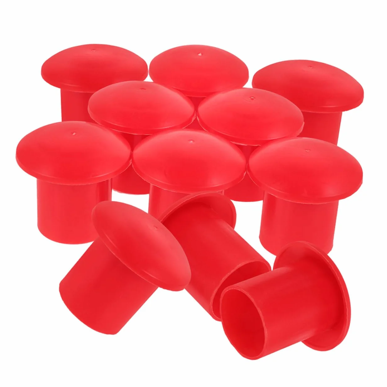 Cappucci di Protezione per Barre D'armatura in Pp Rosso 16-25mm, Tappi Terminali di Sicurezza a Fungo, Copriferro Riutilizzabili 50 Pezzi
