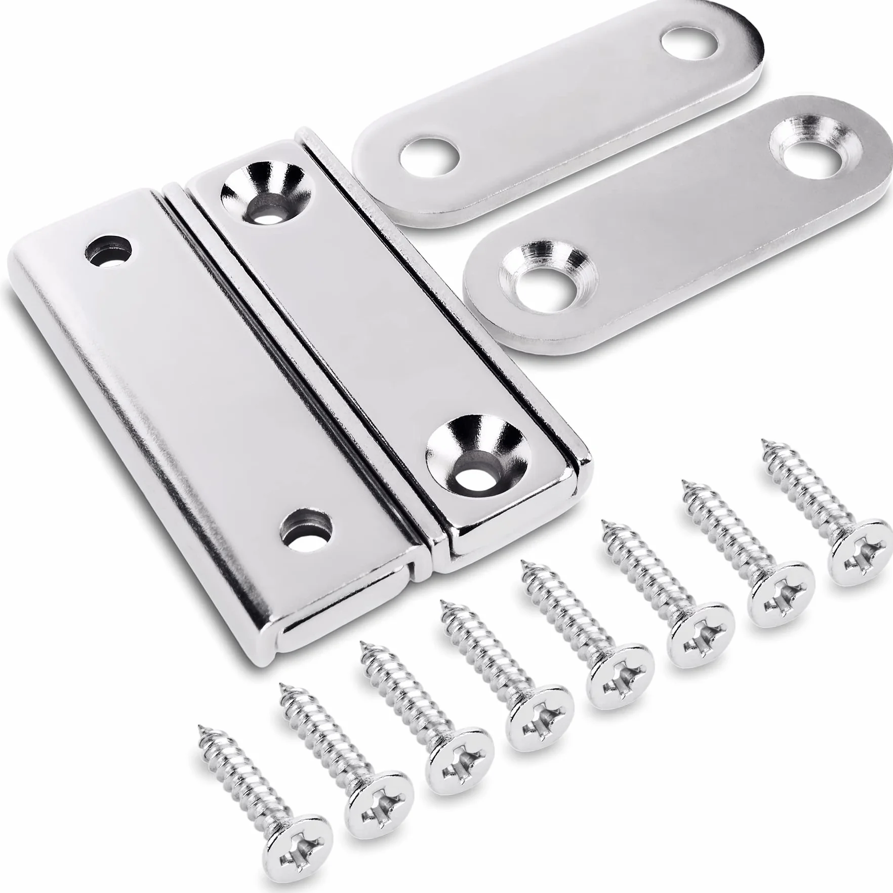 Sensei 2 pezzi Magnete rettangolare al neodimio 40x13,8x5 mm con fori per viti, capacità di carico 15 kg + 2 rondelle in acciaio + 8 viti incluse
