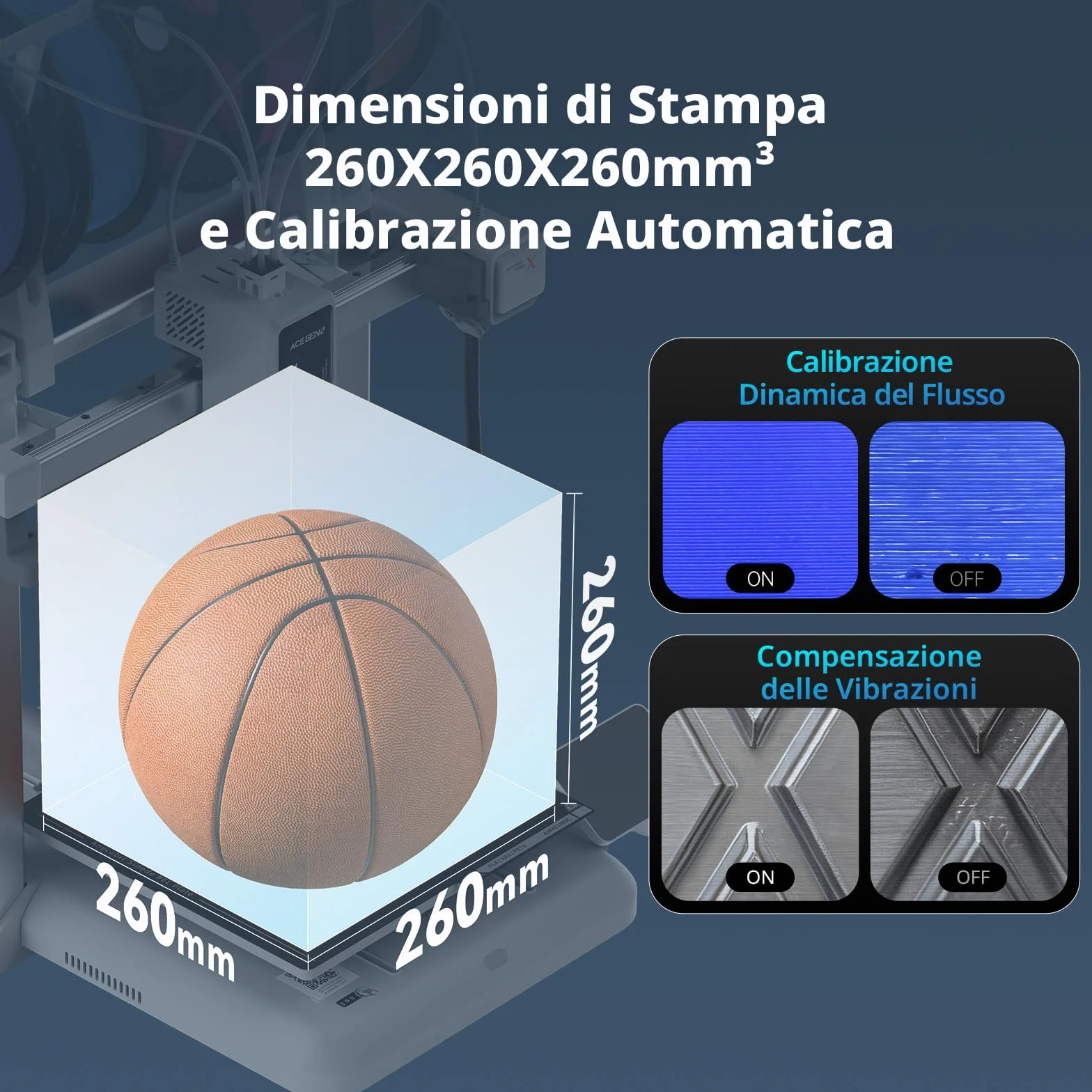 Anycubic Kobra X Stampante 3D, Stampa a 4 Colori, Fino a 19 Colori, Risparmio di Materiale Doppio, Stampa ad Alta Velocità a 600 mm/s, Ugello a 300 °C, per Piccole Imprese e Studi, 260 x 260 x 260 mm