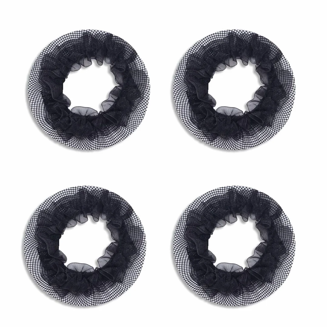 Reti per Capelli Invisibili Stretch 4 Pezzi per Balletto Danza Infermiera Nero