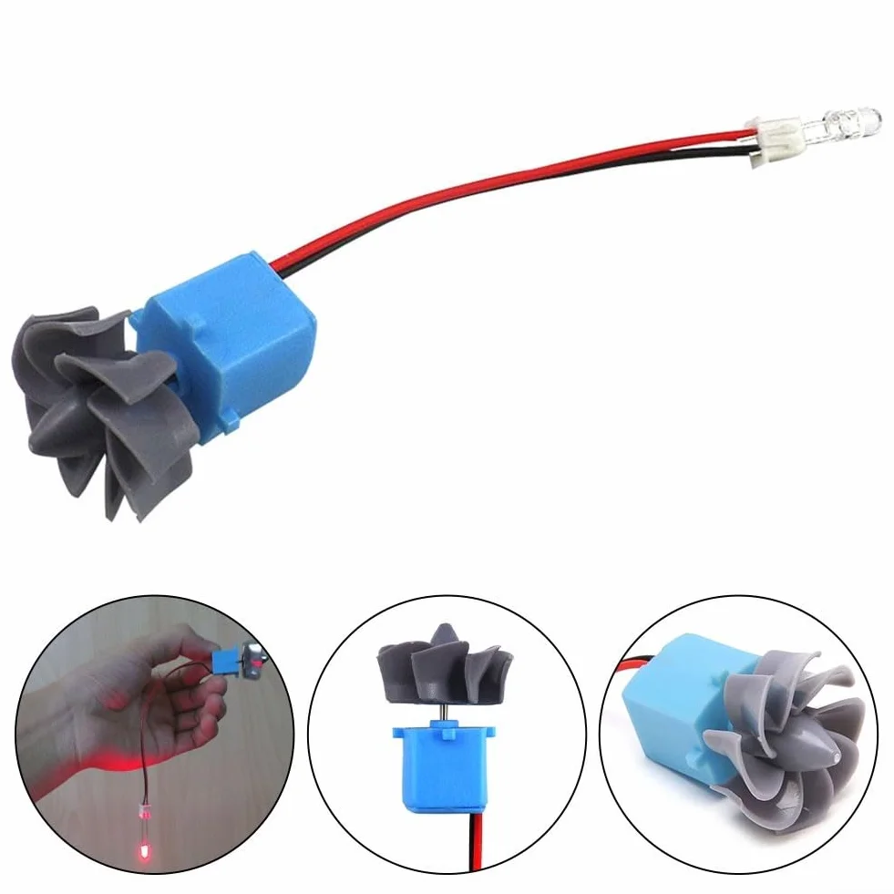 Piccola turbina eolica a doppio scopo e mini generatore idroelettrico 0,01-15 V CA di uscita, kit educativo di energia rinnovabile per l'apprendimento domestico e gli esperimenti scolastici
