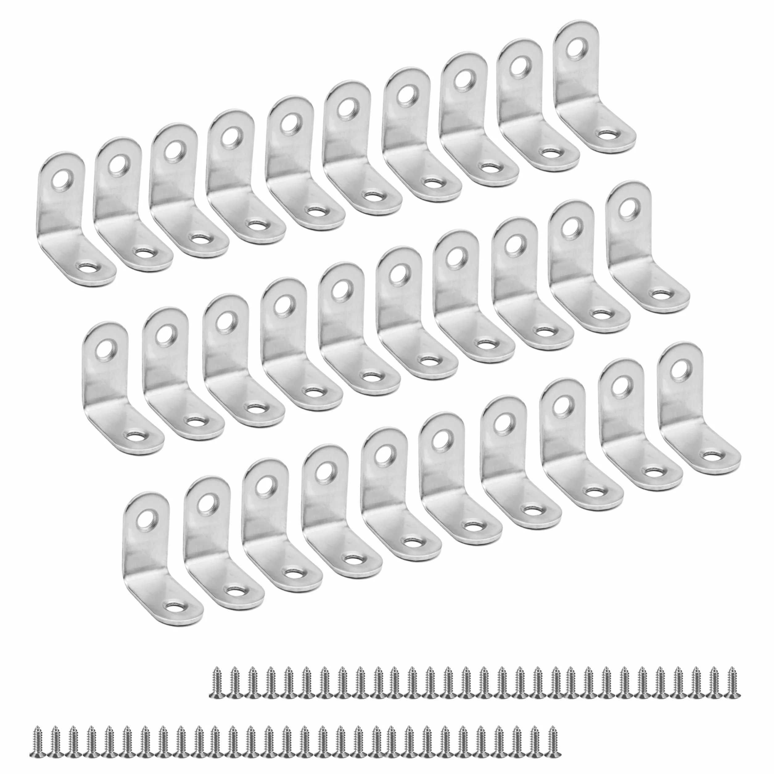Set connettori angolari 30x30 mm acciaio inox 60 viti M4 90 gradi