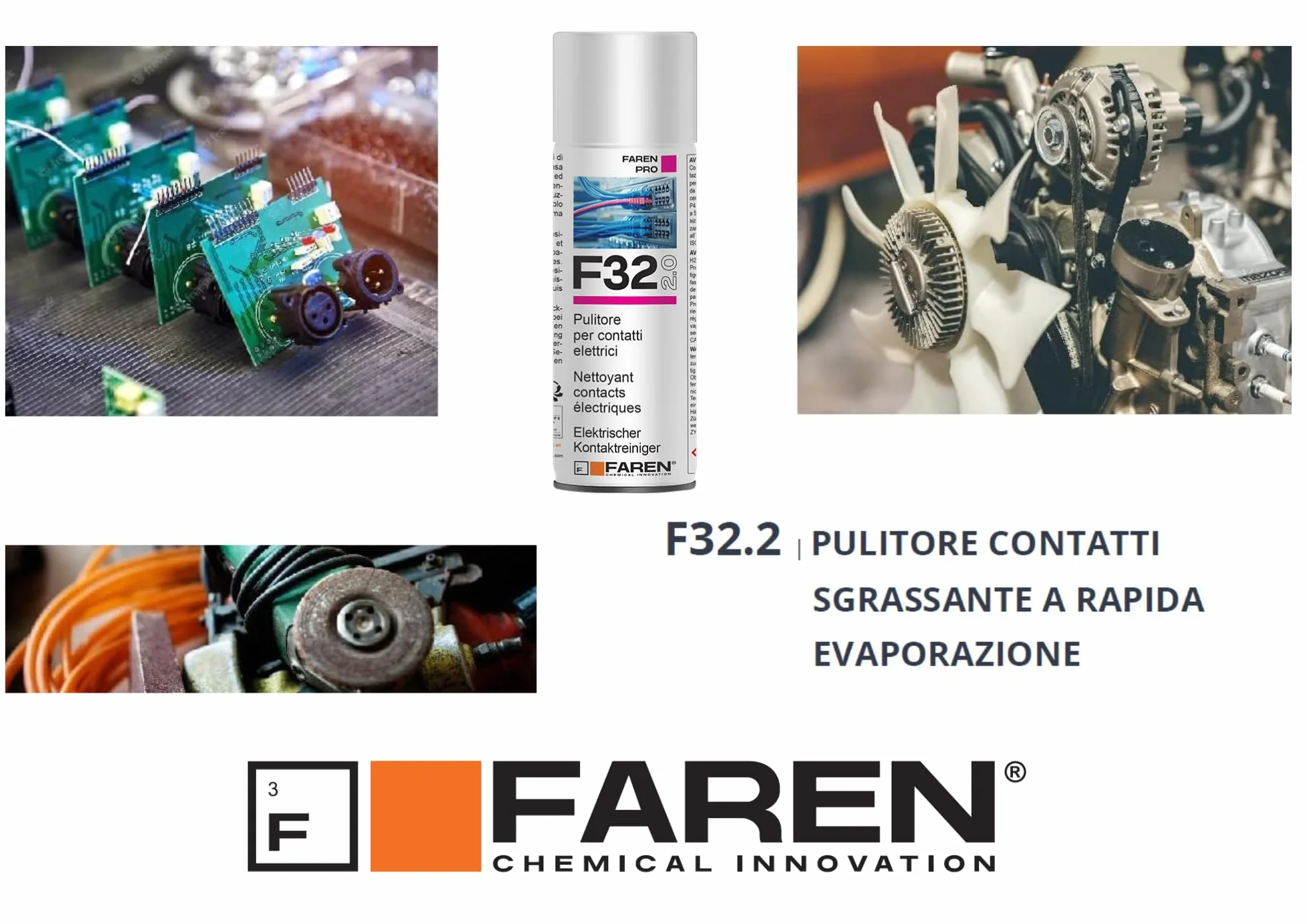 Faren F32 Pulitore per Contatti Spray Sgrassante Rapida Evaporazione 400ml