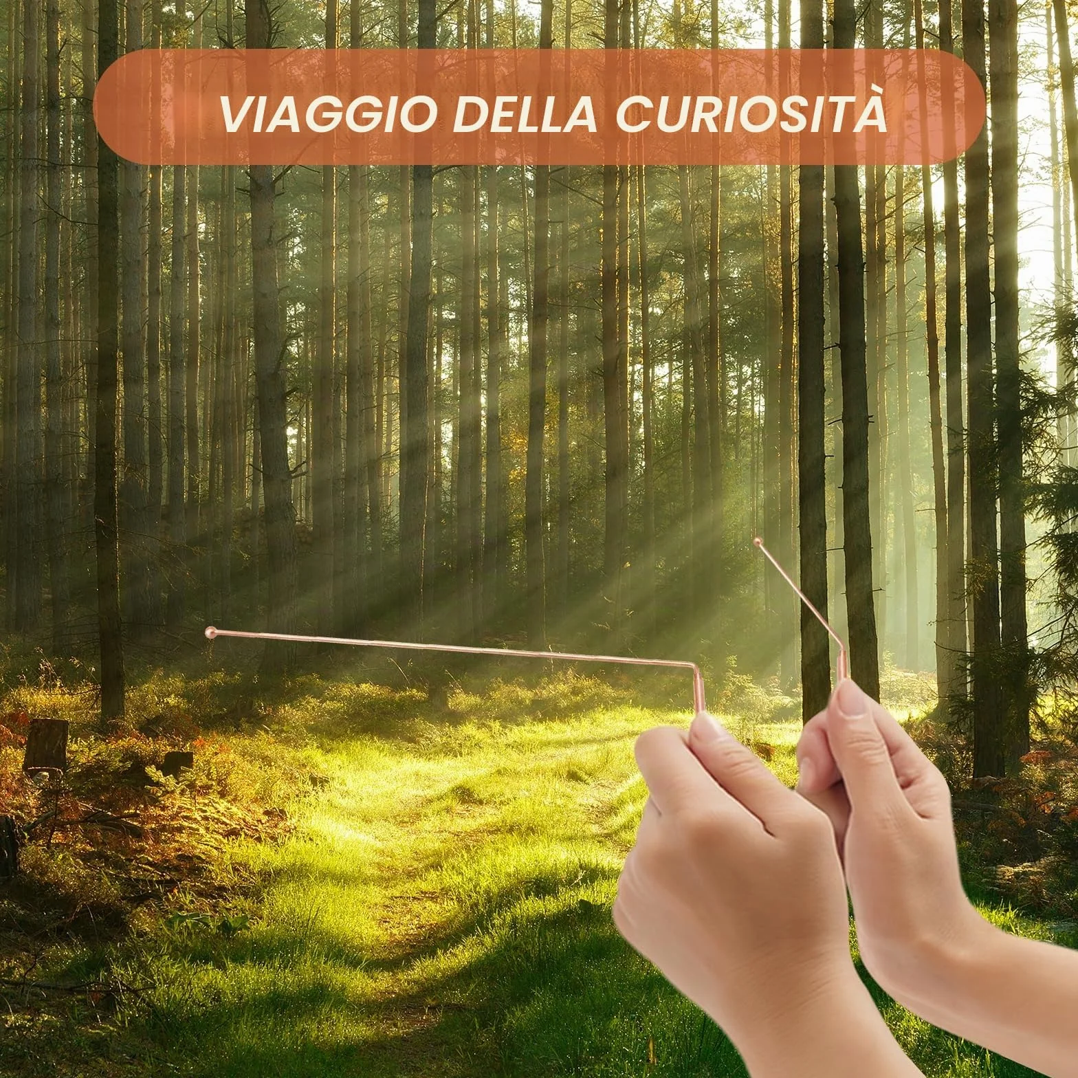 2 Bacchette da Rabdomanzia in Rame Puro 99,9%, Aste di Rilevamento Professionali per Ricerca Acqua, Tesori e Pratiche Energetiche