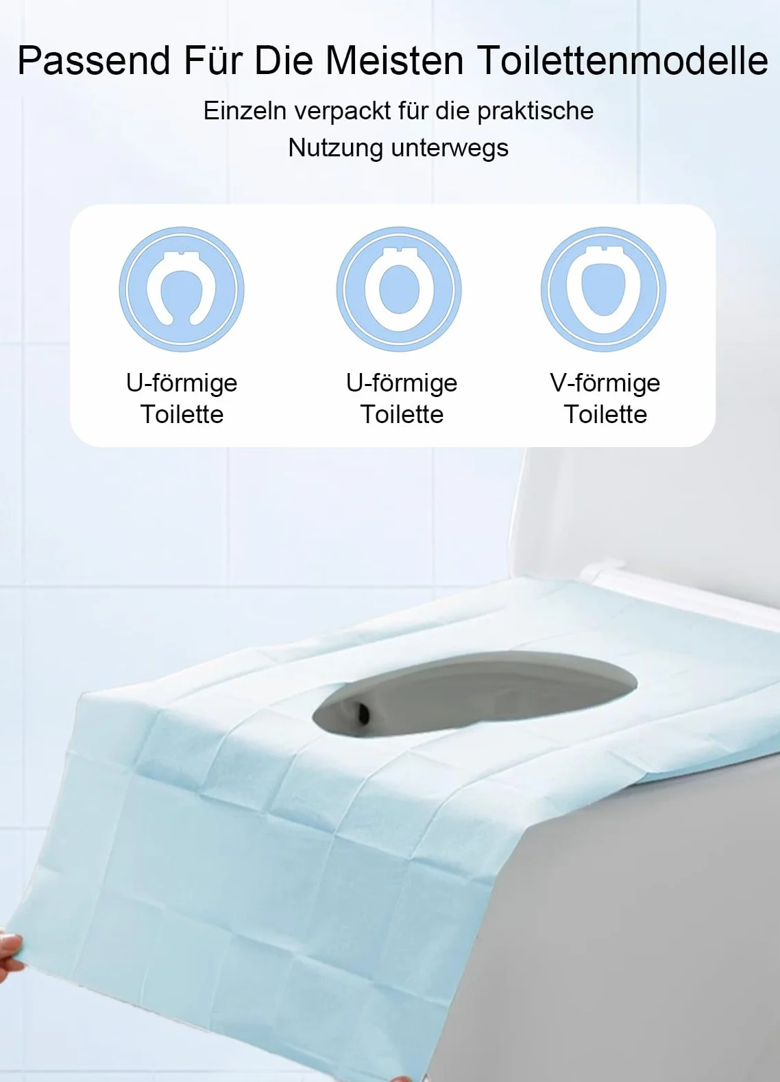 Copriwater monouso 50 pezzi per viaggi toilette pubbliche adulti bambini
