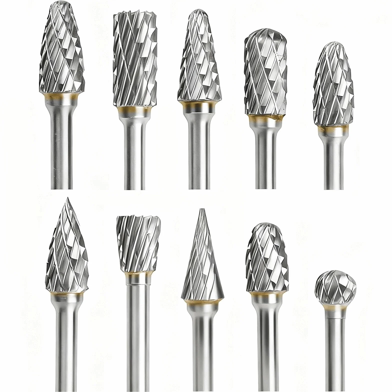Set Di 10 Carburo Rotanti Con Gambo 1/8 Per Candela, Punte Raspe, Accessori Lime Metallo Legno Pietra Acciaio Rettifica Intaglio