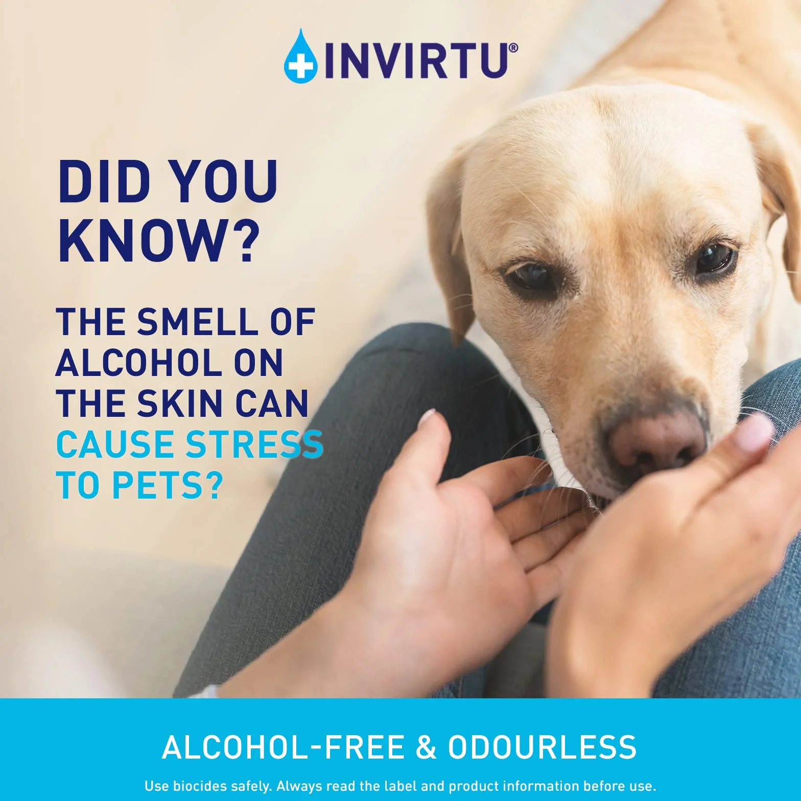 Byotrol INVIRTU, disinfettante per le mani senza alcool, senza profumo, senza alcol e non macchia, flacone da 600 ml