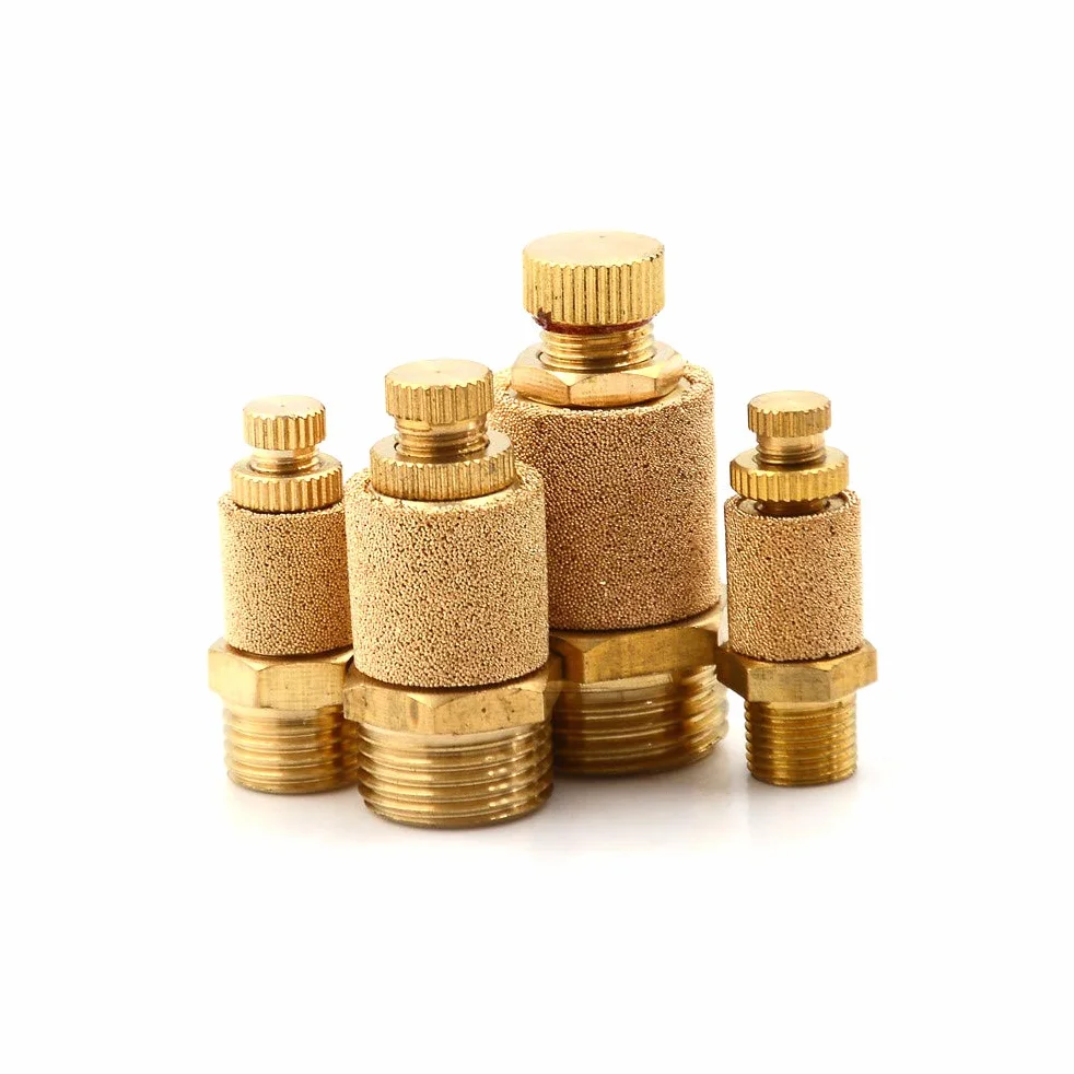 Silenziatore pneumatico filettatura esterna ottone filtro acustico 1/2" per utensili pneumatici