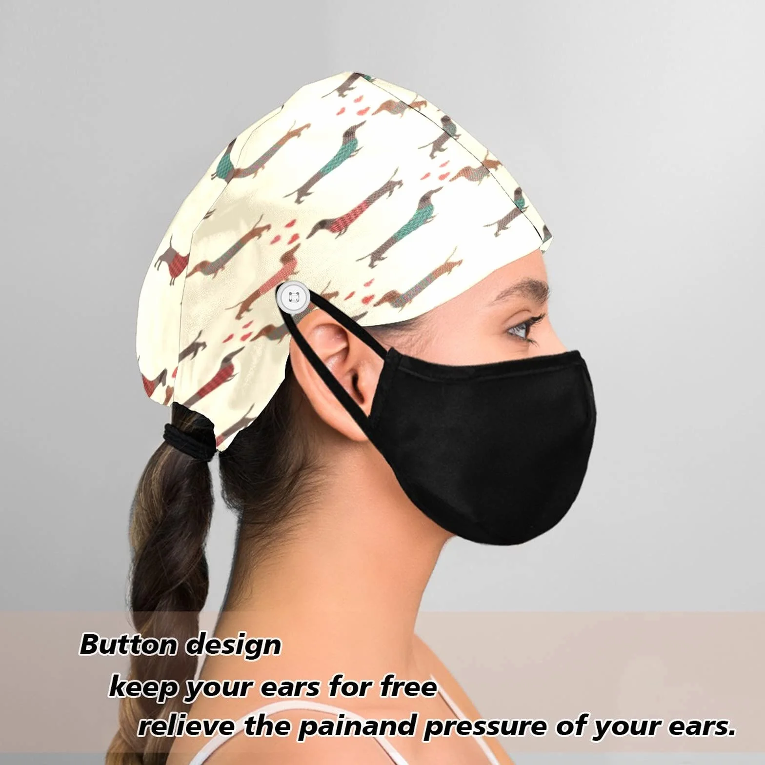 Cappello da lavoro da donna regolabile con bottoni a fascia per sudore