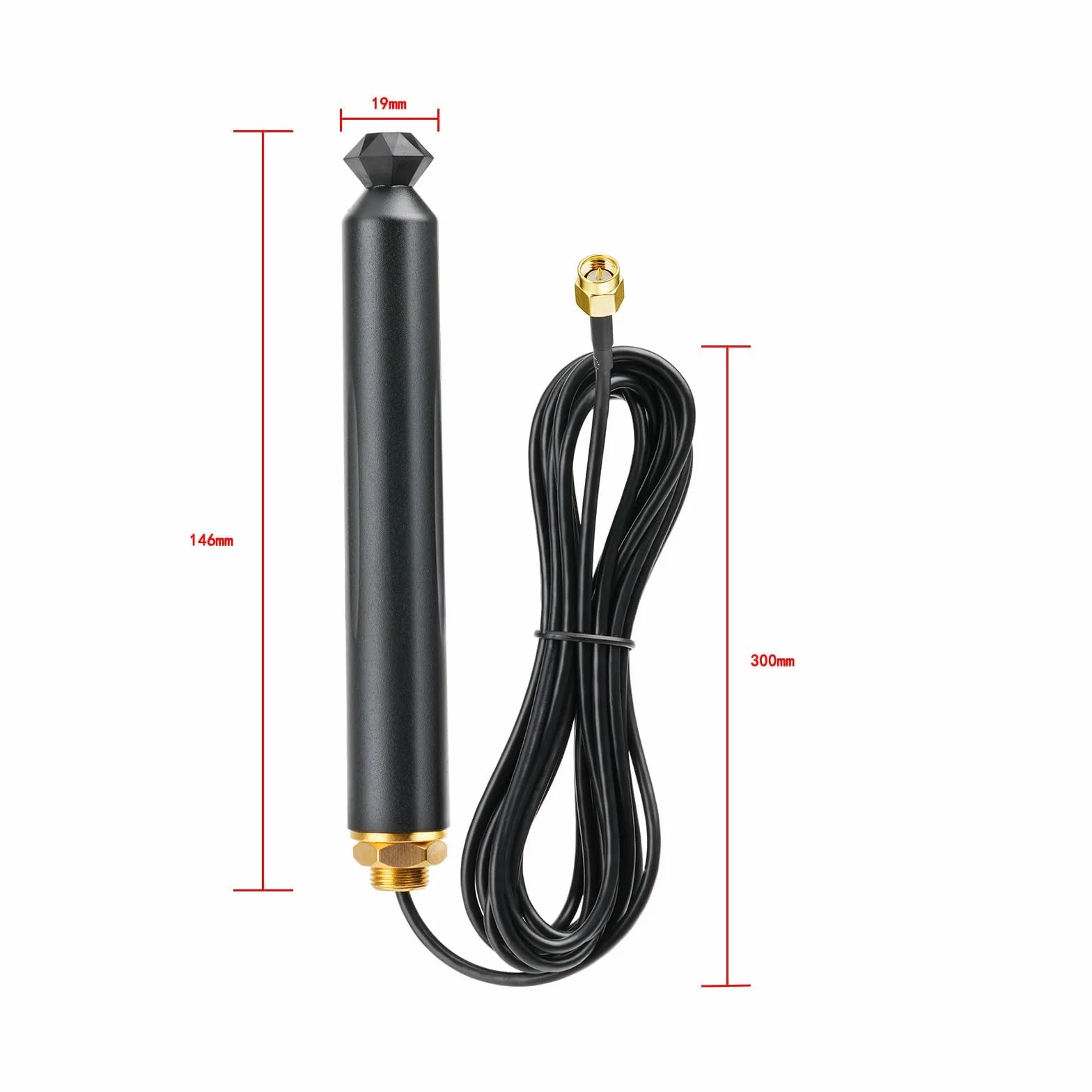 Superbat Antenna Esterna 4G LTE Maschio SMA 10dBi Antenna Omnidirezionale Impermeabile 50Ohm 698-2700MHz con Cavo 3m per Telecamere di Sorveglianza Cellulari Spypoint Link Micro Spartan Tactacam