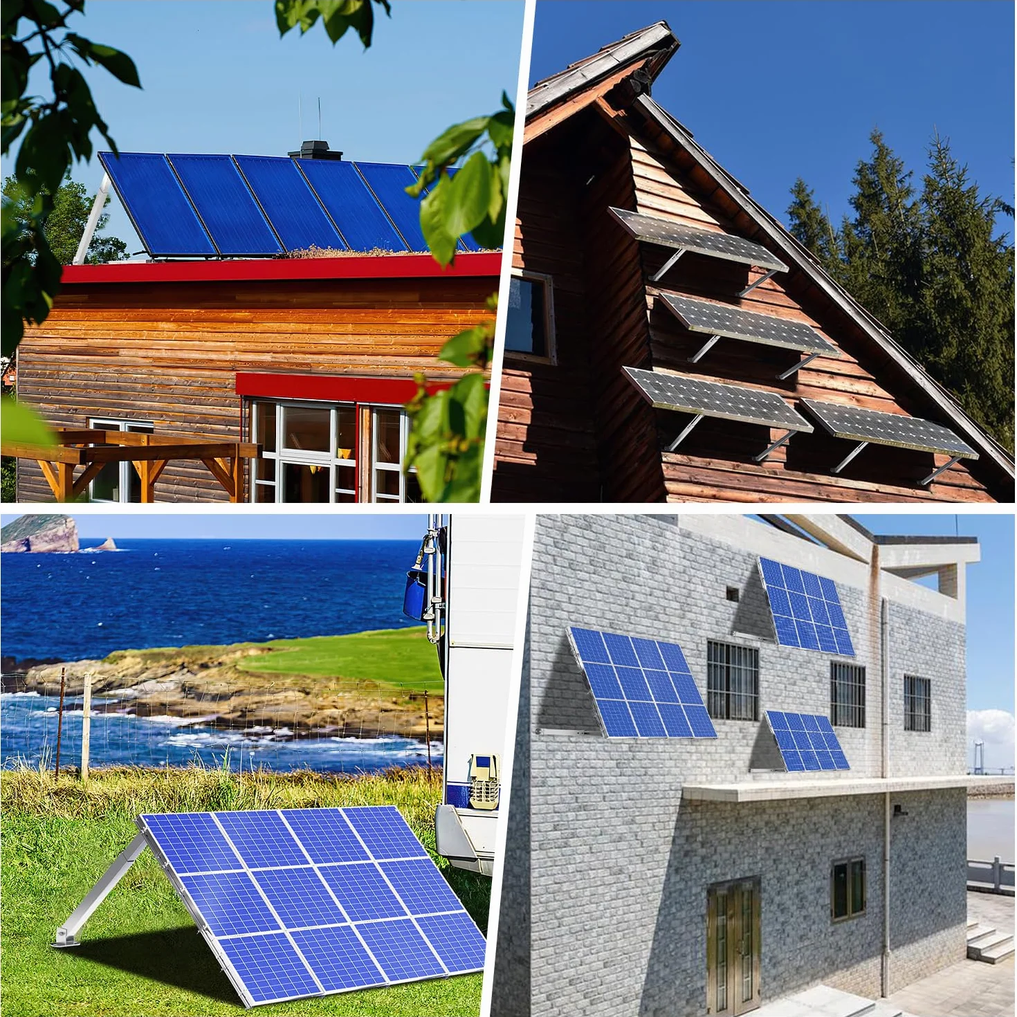 Gimisgu Supporto Regolabile per Pannello Solare 0°-60° 2 Paia