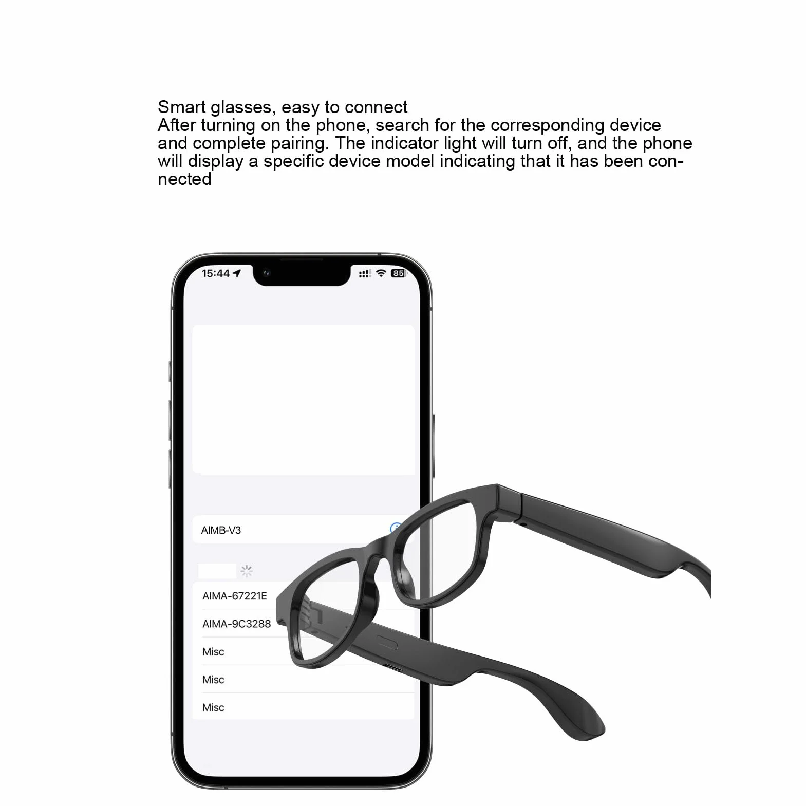 Goshyda Occhiali Intelligenti con Altoparlanti Doppi, Occhiali da Sole Bluetooth, Niente Chiamate e Audio, Assistente Vocale e Telecamera Remota, per Uomini e Donne