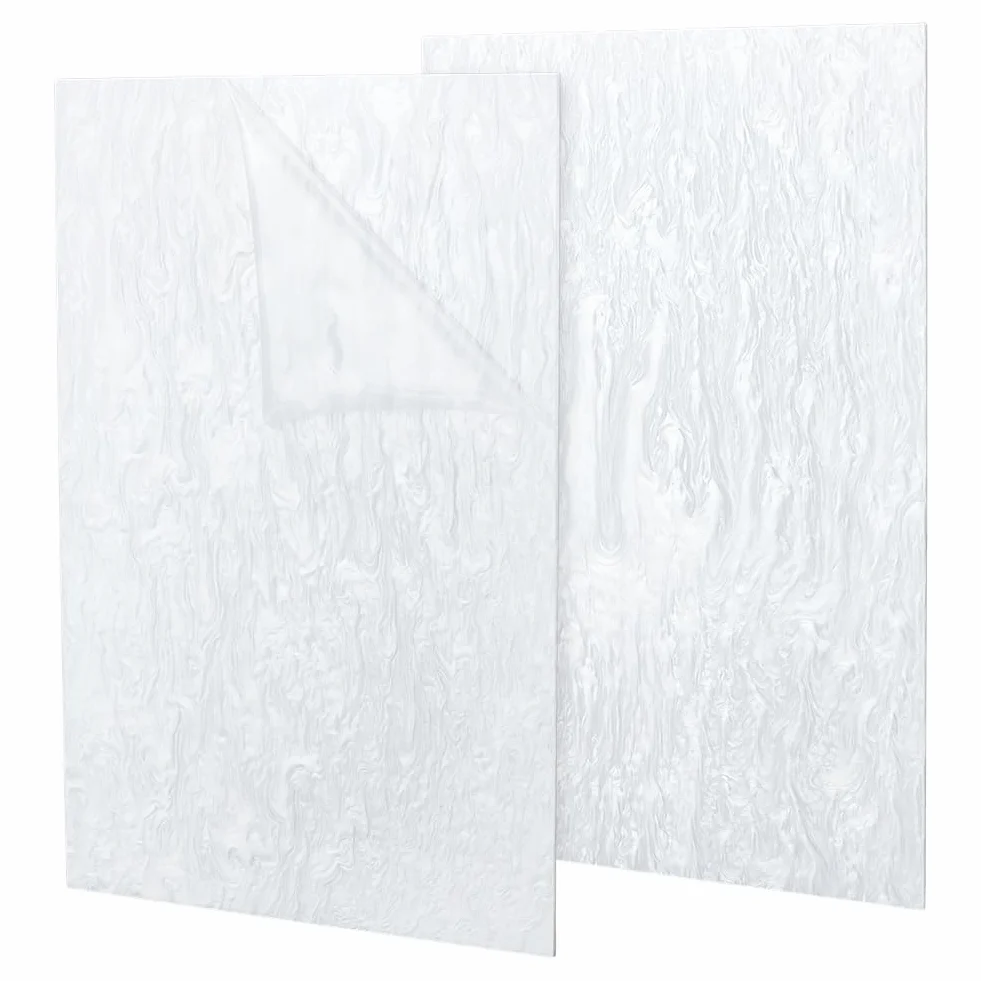PH PandaHall 2pz 30x20cm Fogli in Acrilico Perlato 3mm Carta Ondulata Perlescente con Motivo per Incisioni Design Artistico Artigianato Fai Da Te, Bianco