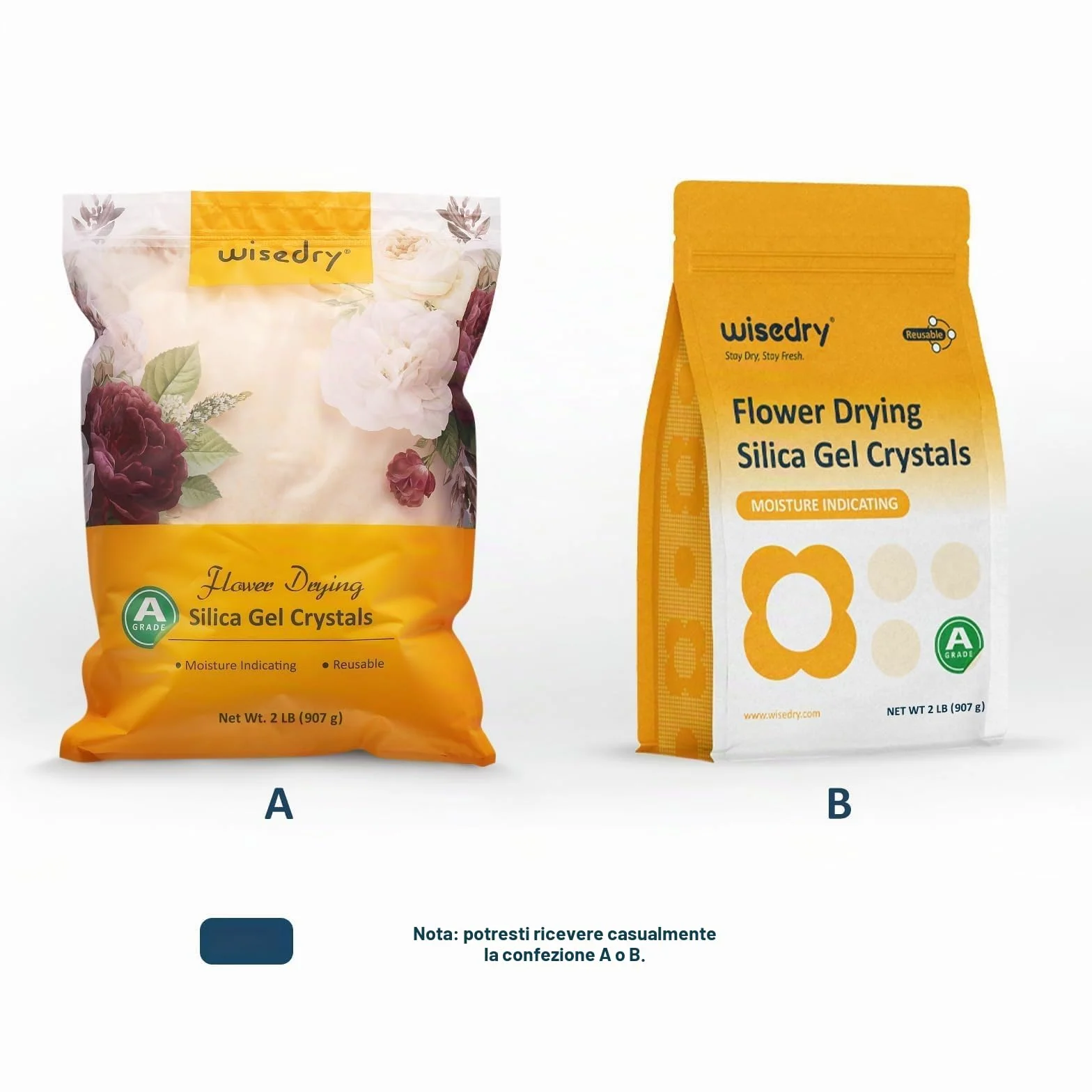 Cristallo di silice per l'essiccazione dei Fiori 2 libbre Cristalli Fini < 1 mm Riutilizzabile