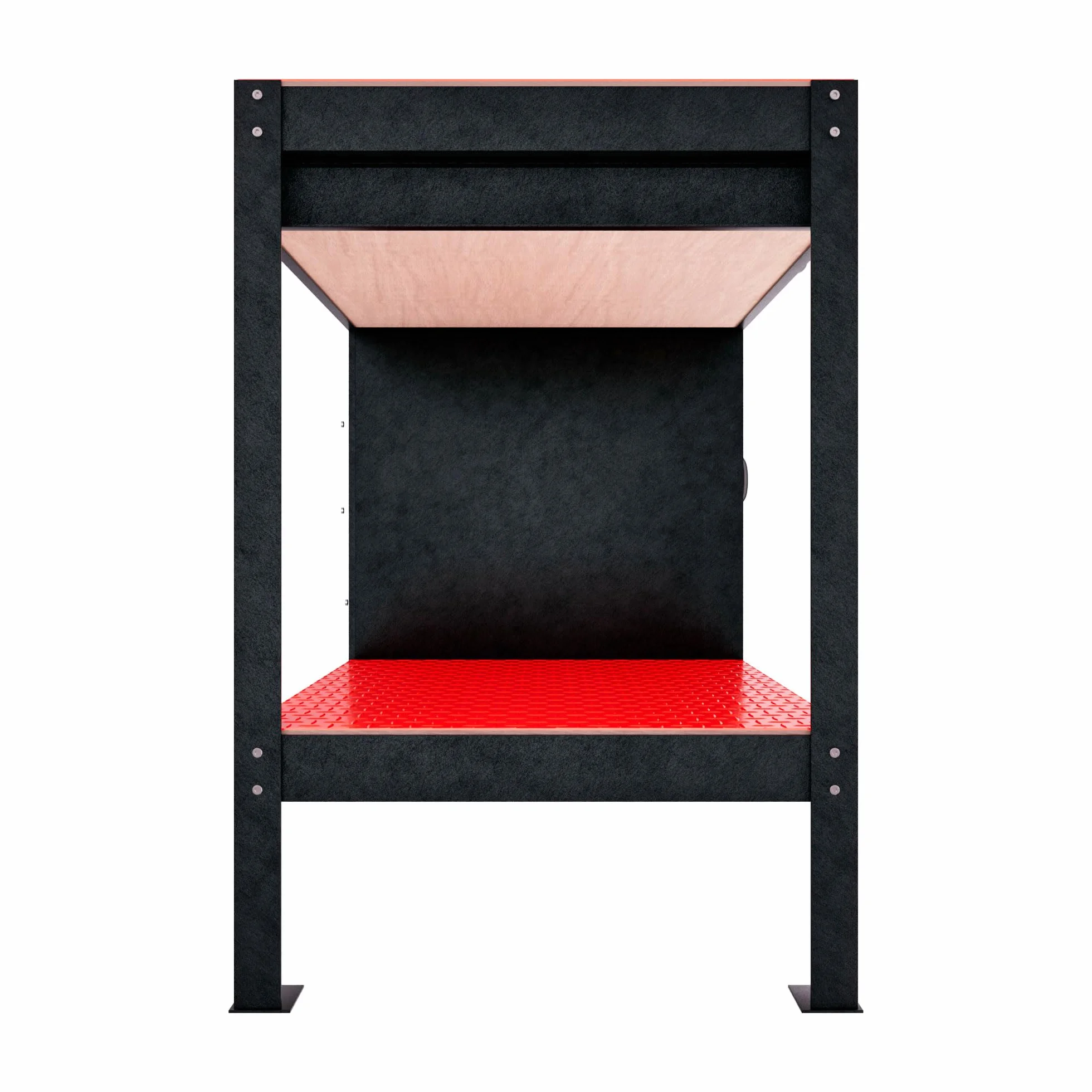 BOUDECH® MANNY - Banco da Lavoro 120x60 cm con Cassetto Porta Utensili 1 Anta e 1 Ripiano Aperto in Metallo Nero