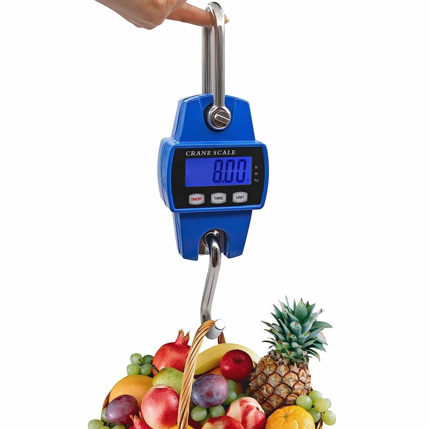 Bilancia Professionale 300kg Mini Scala Appendere Portatile con Gancio Gru Elettronica Resistente